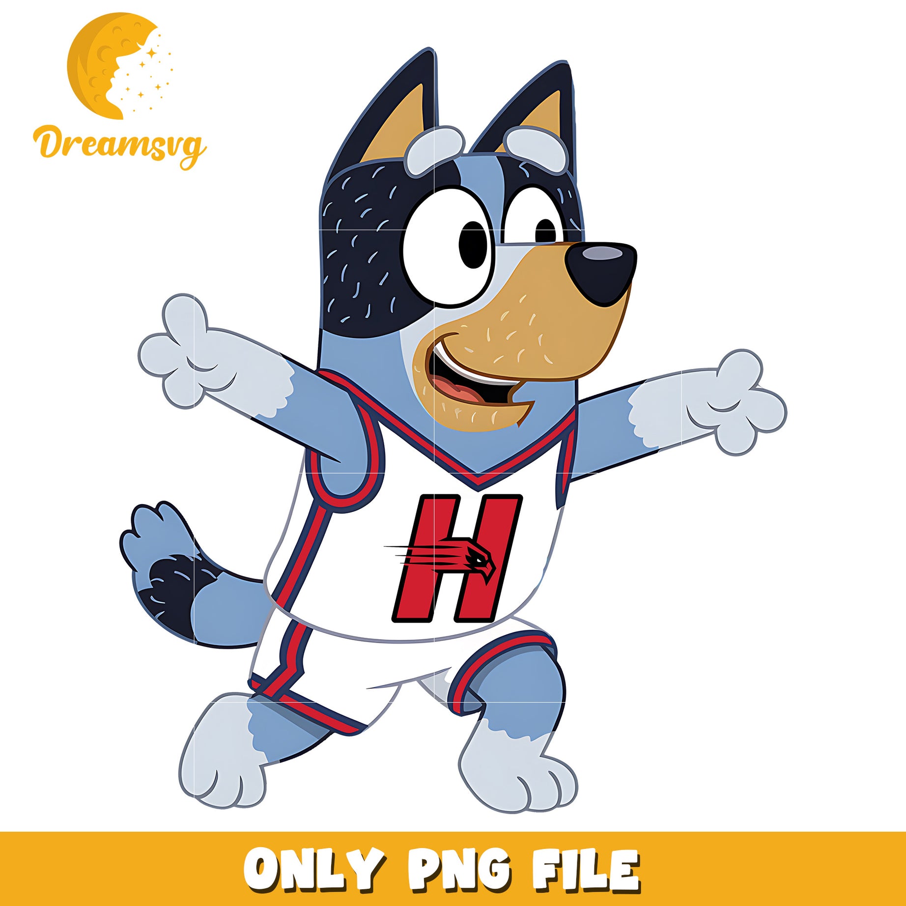 Bluey on winter logo ncaa png, Hartford Hawks png, ncaa png