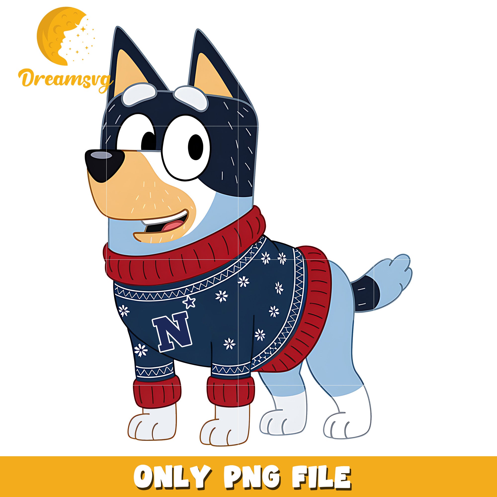Bluey on winter png, Navy Midshipmen png, ncaa team png