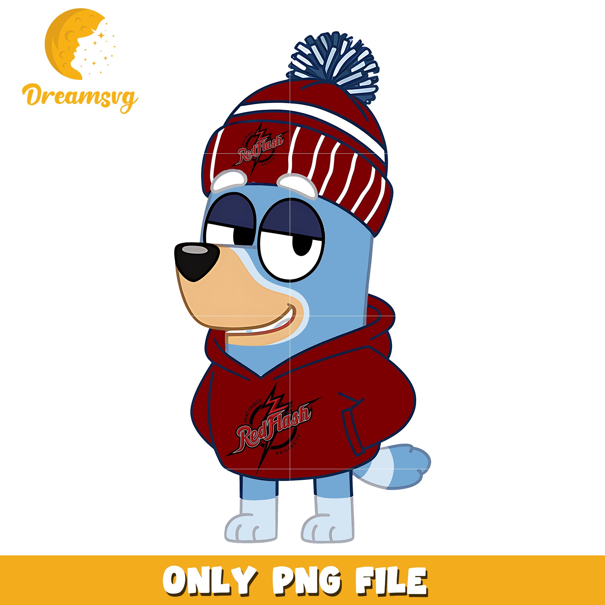 Bluey on winter png, Saint Francis Red Flash png, ncaa png