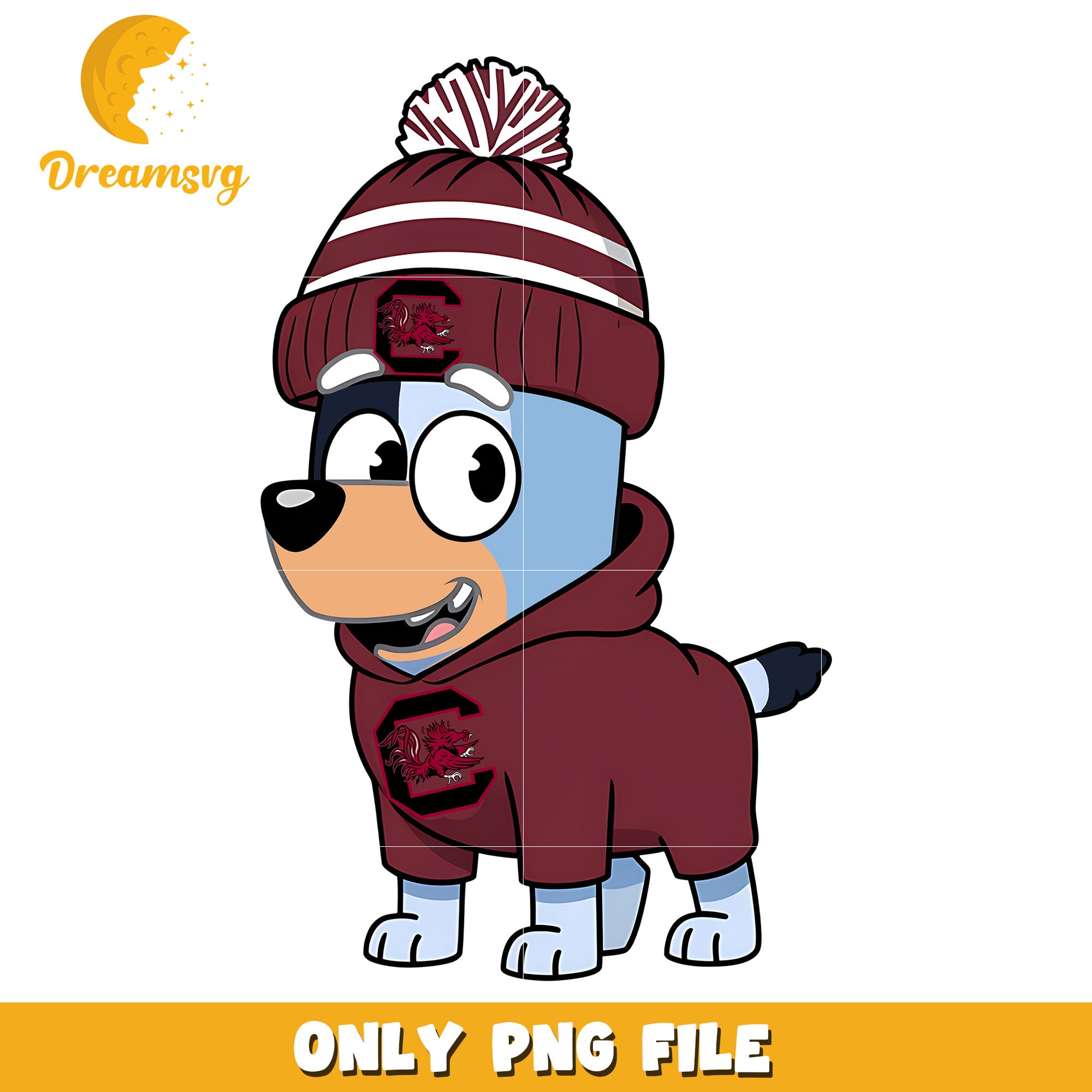 Bluey on winter png, South Carolina Gamecocks png, ncaa png