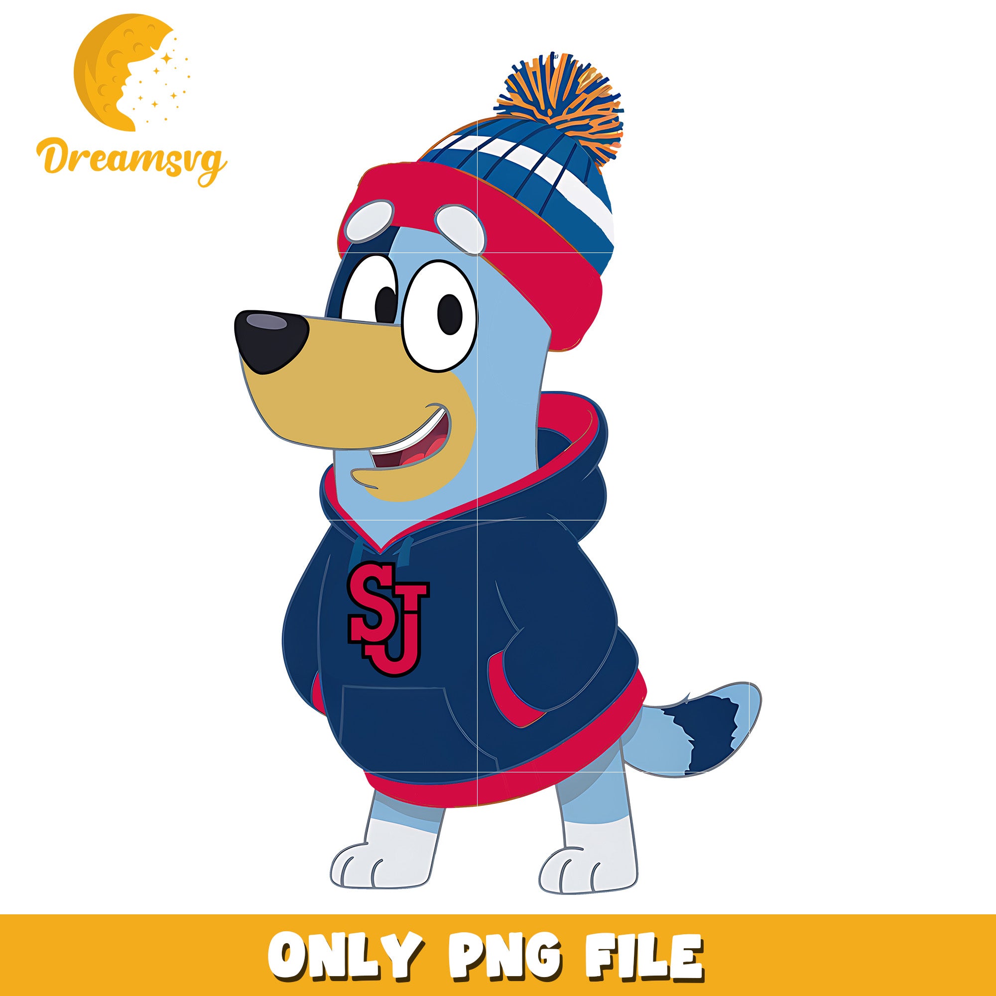 Bluey on winter png, St John's Red Storm png, ncaa png