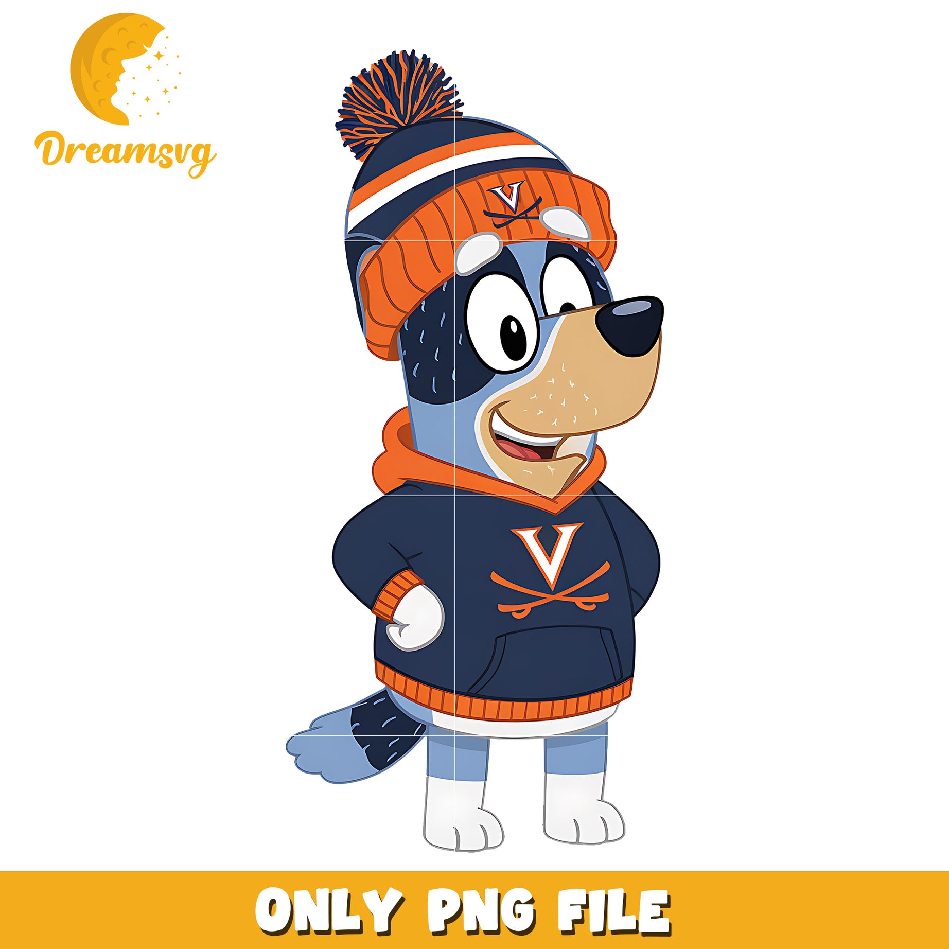 Bluey on winter png, Virginia Cavaliers png, ncaa png