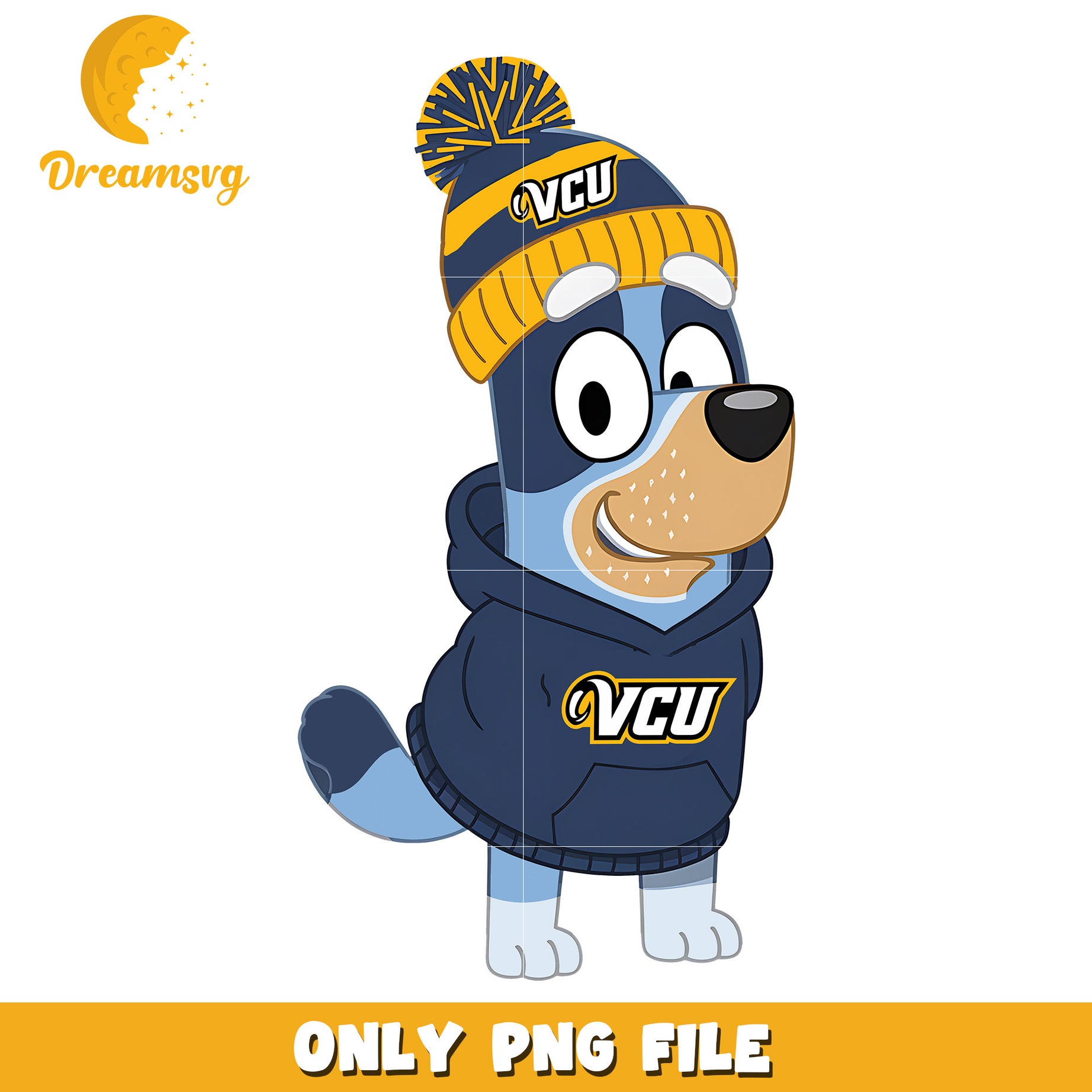 Bluey on winter png, Virginia Commonwealth Rams png, ncaa png