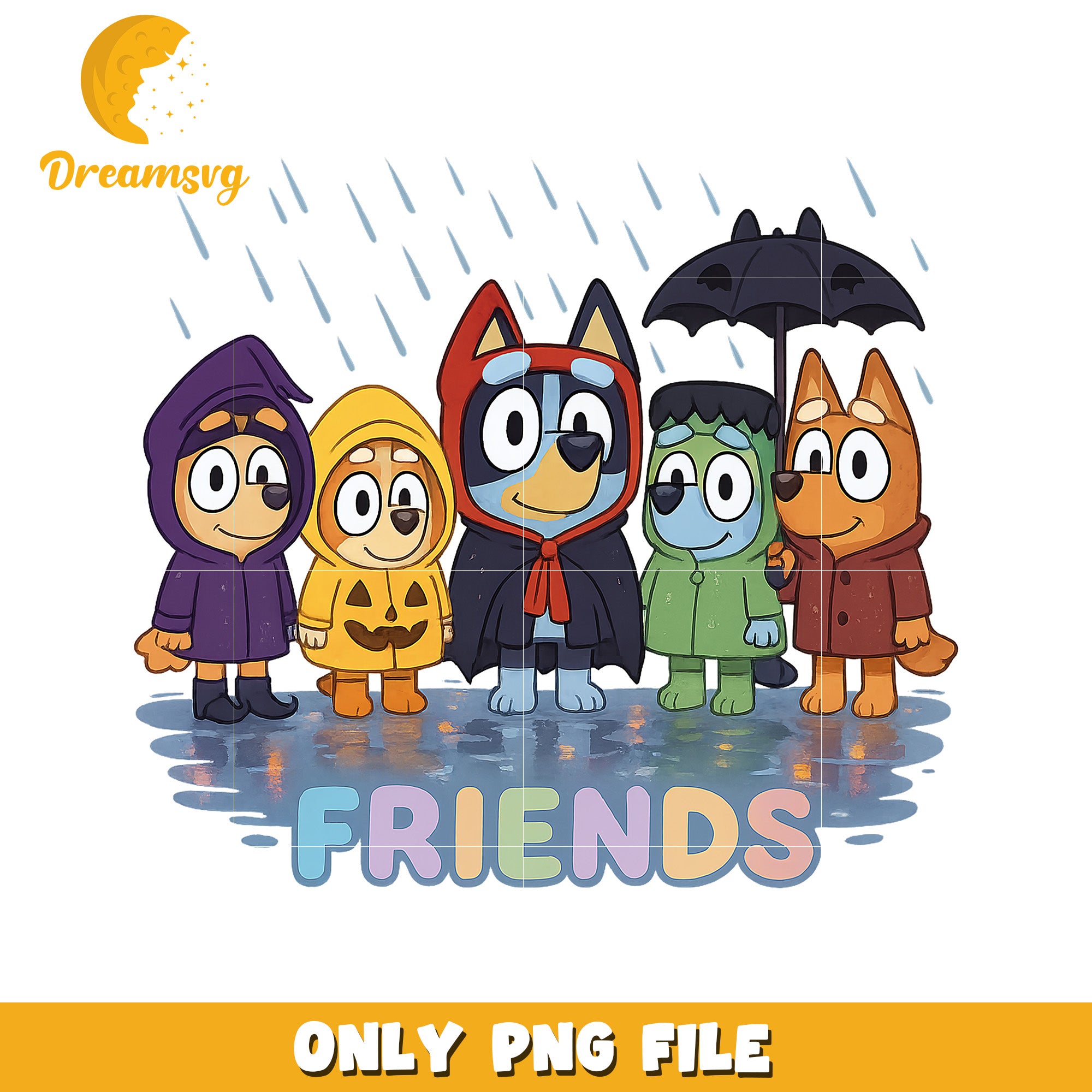 Bluey raincoats png, bluey halloween png, halloween toys png