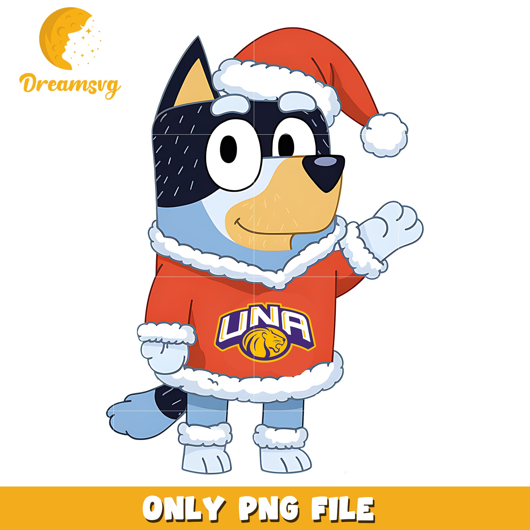 Bluey santa claus ncaa png, North Alabama Lions png, ncaa png