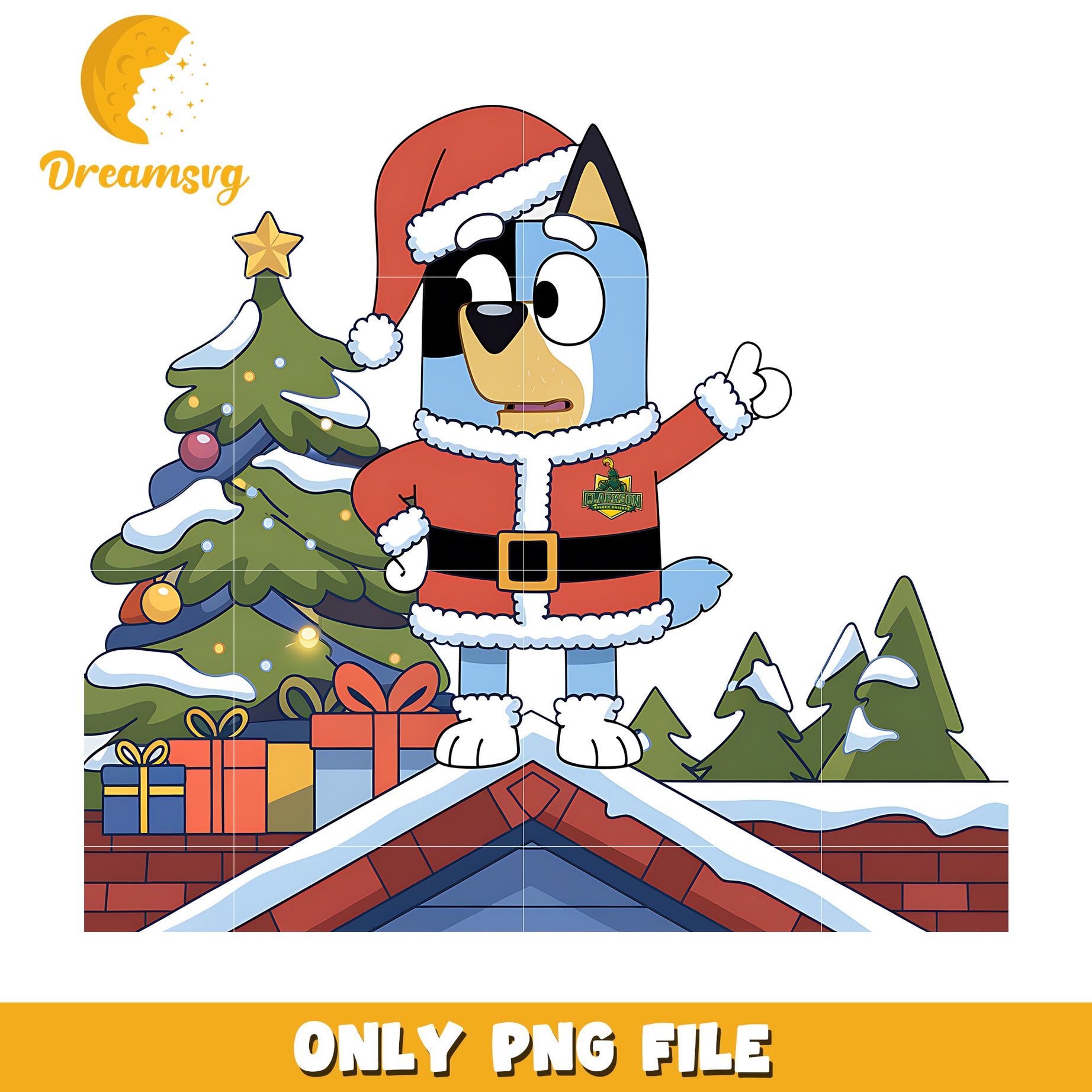 Bluey Santacraft Bluey santa claus png, Clarkson Golden Knights png, ncaa png – DreamSVG ...