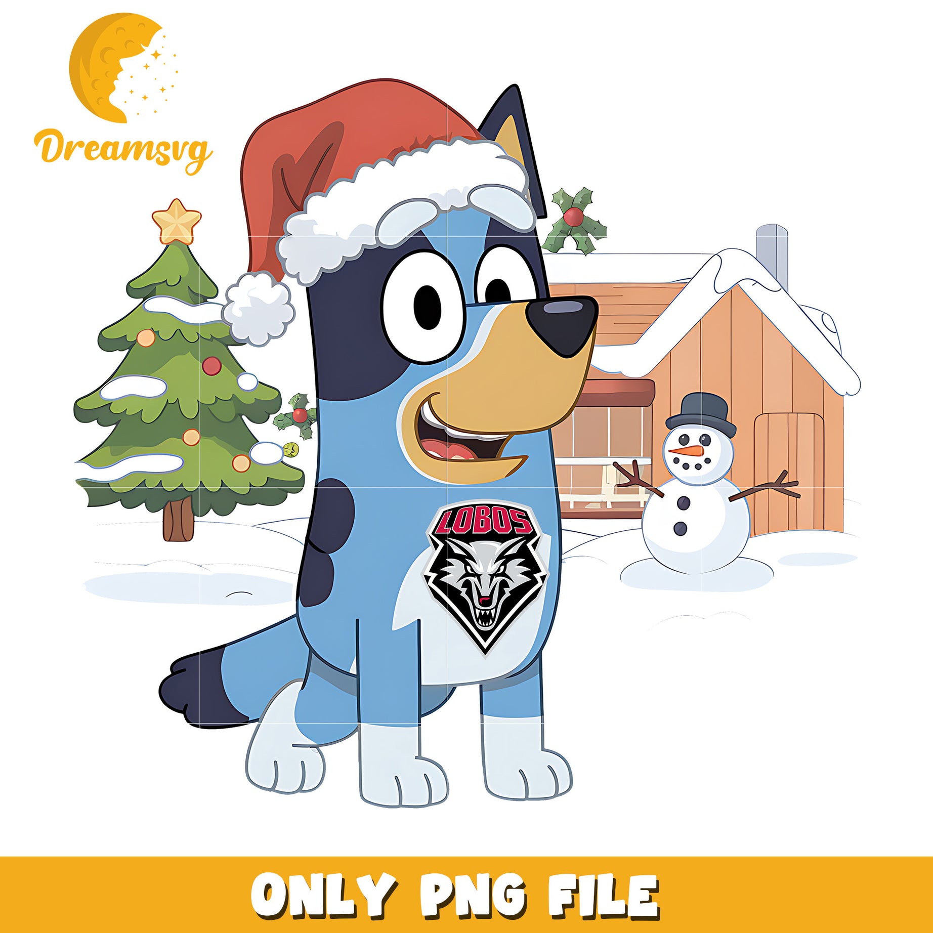 Bluey santa hat png, New Mexico Lobos png, ncaa team png