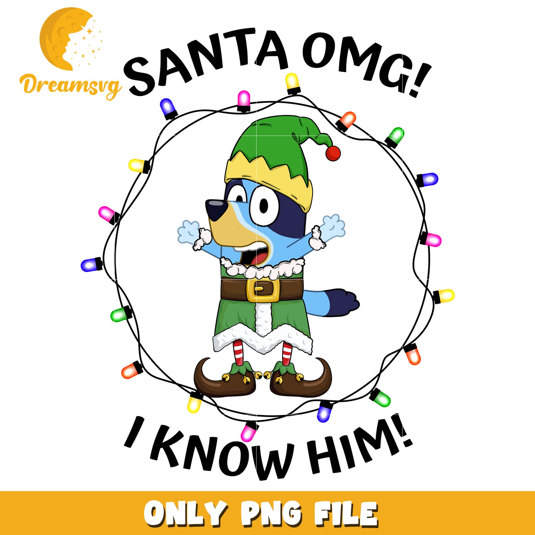 Bluey santa i know him png, bluey disney​ png, disney bluey png