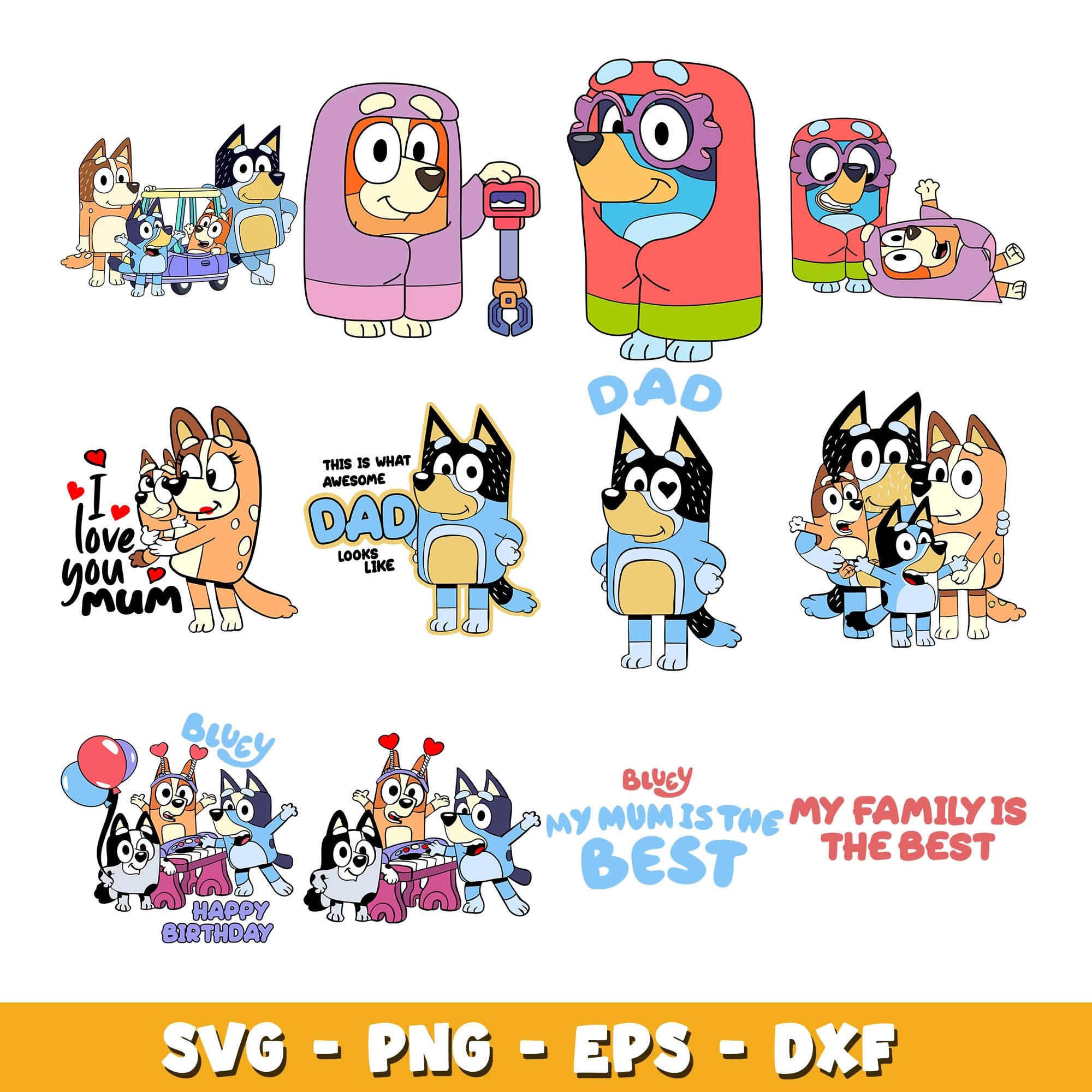 Bluey Character svg, Bluey bundle svg, Cartoon svg – DreamSVG Store