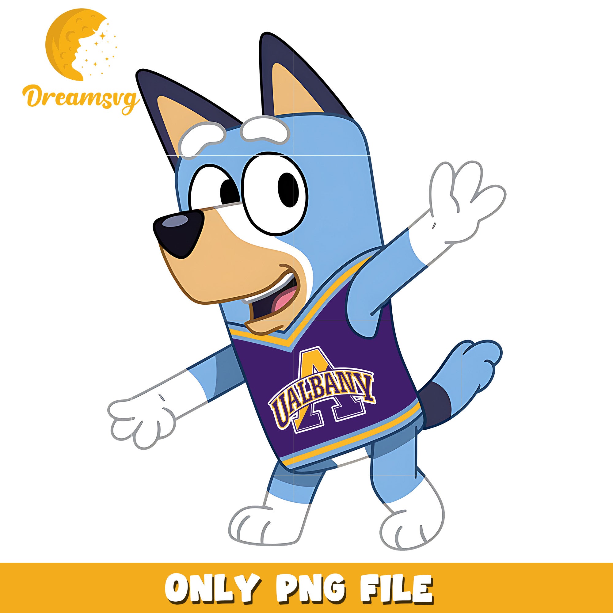 Bluey t-shirt logo ncaa png, Albany Great Danes png, ncaa png