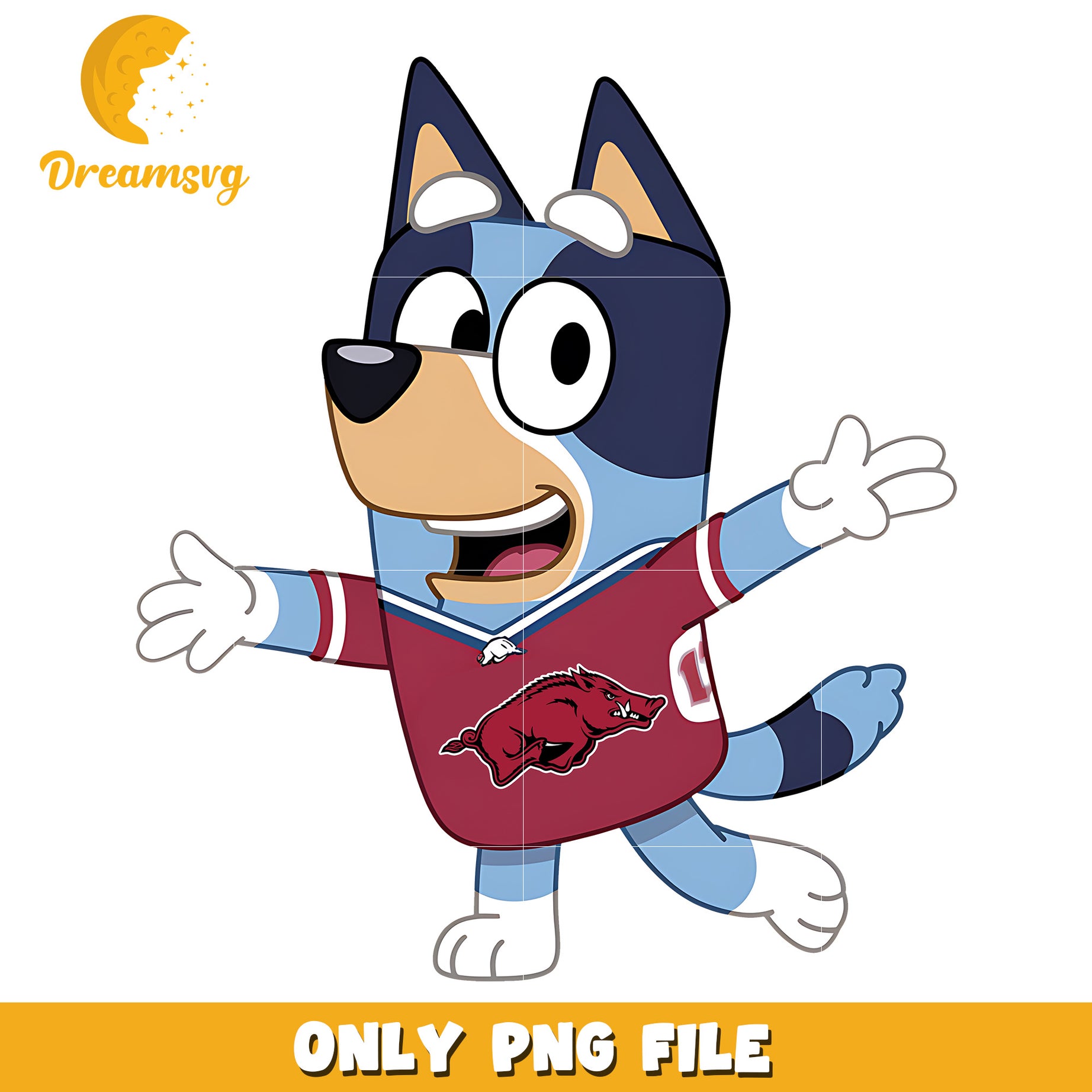 Bluey t-shirt logo ncaa png, Arkansas Razorbacks png, ncaa png