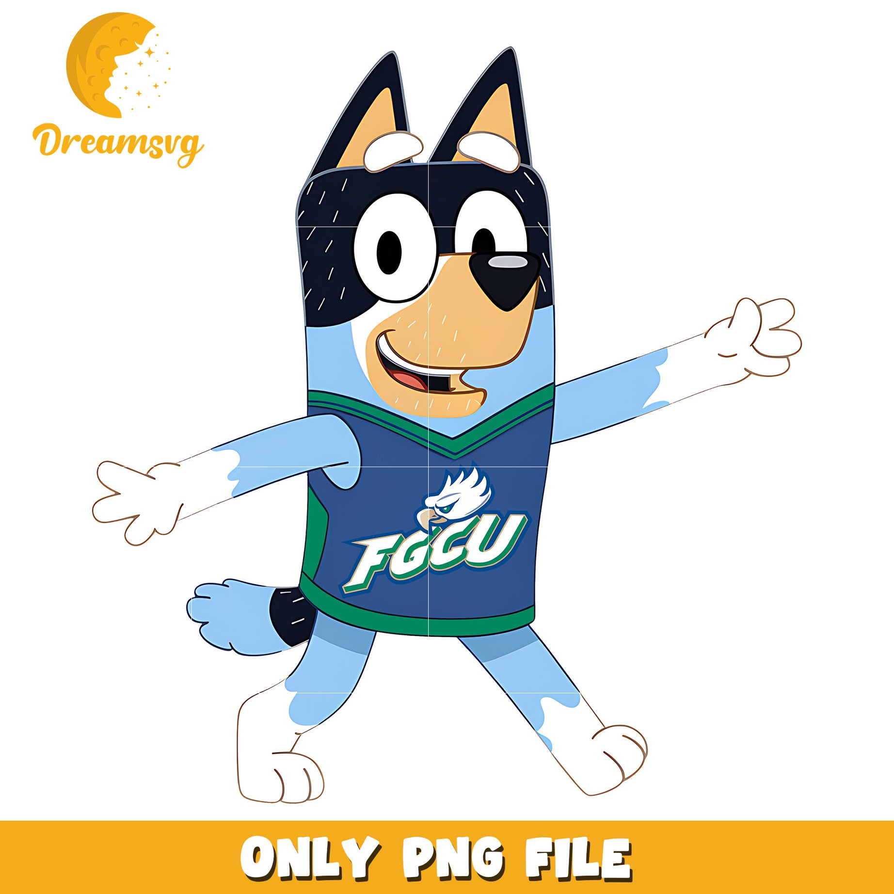 Bluey t-shirt logo ncaa png, Florida Gulf Coast Eagles png, ncaa png