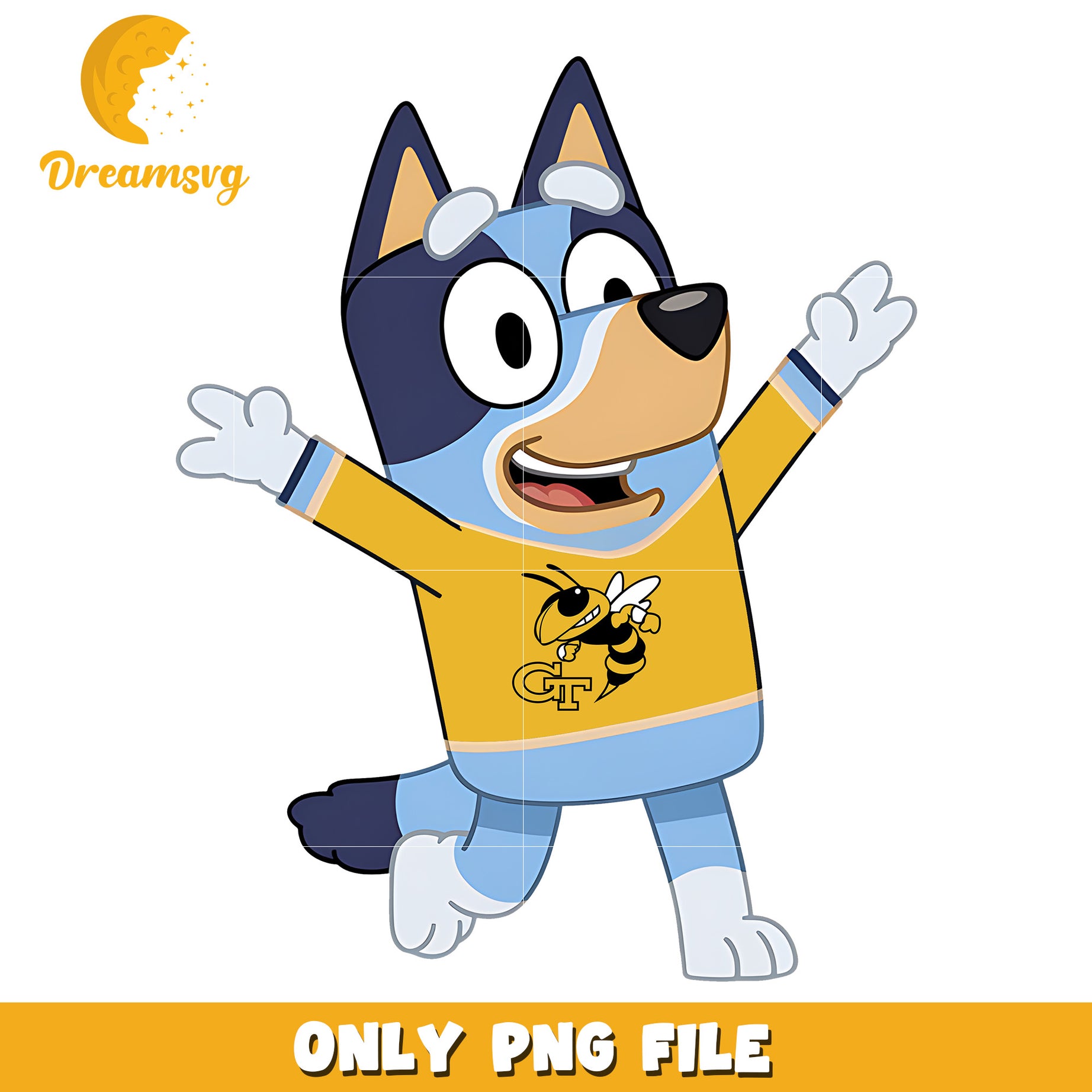 Bluey t-shirt logo ncaa png, Georgia Tech Yellow Jackets png, ncaa png