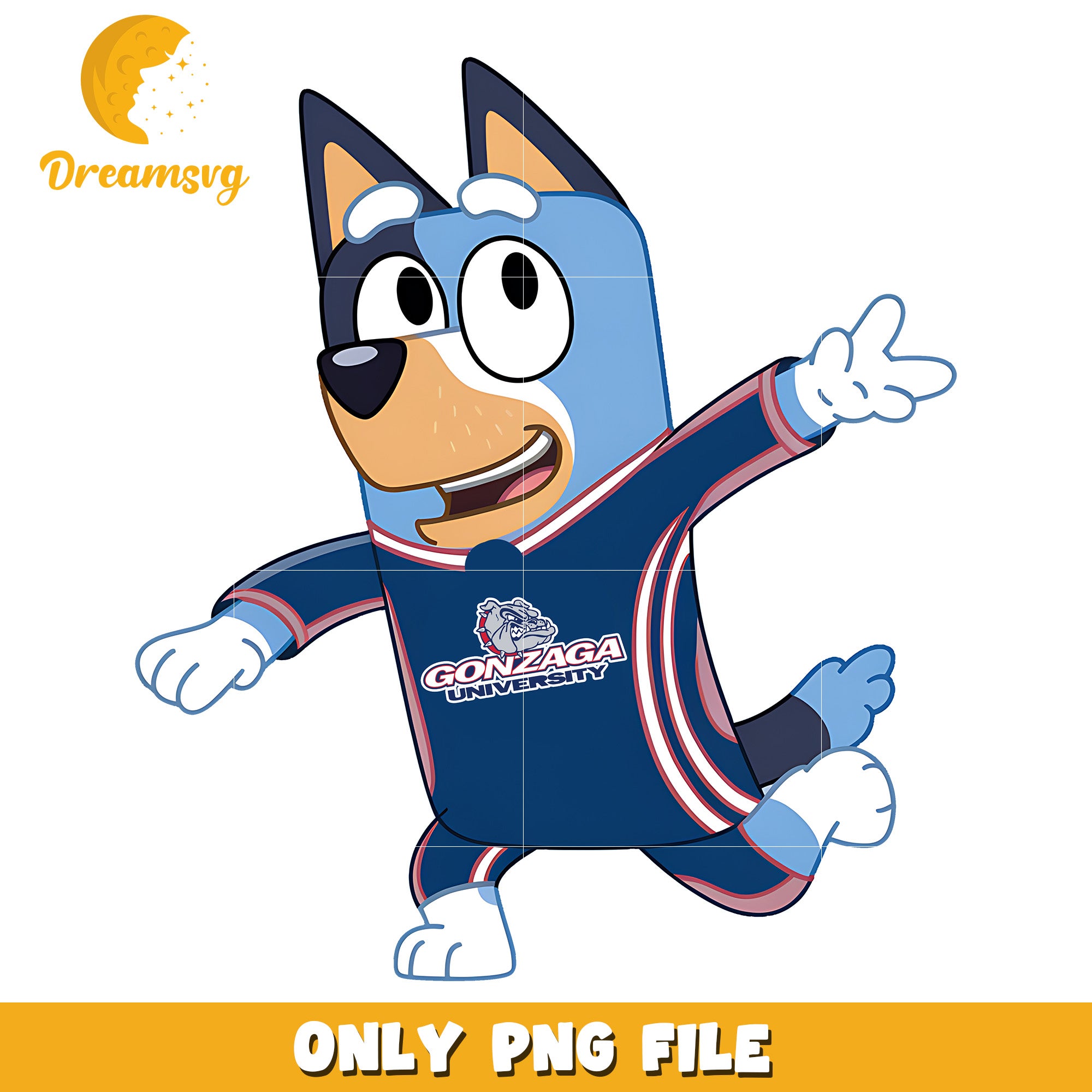 Bluey t-shirt logo ncaa png, Gonzaga Bulldogs png, ncaa png