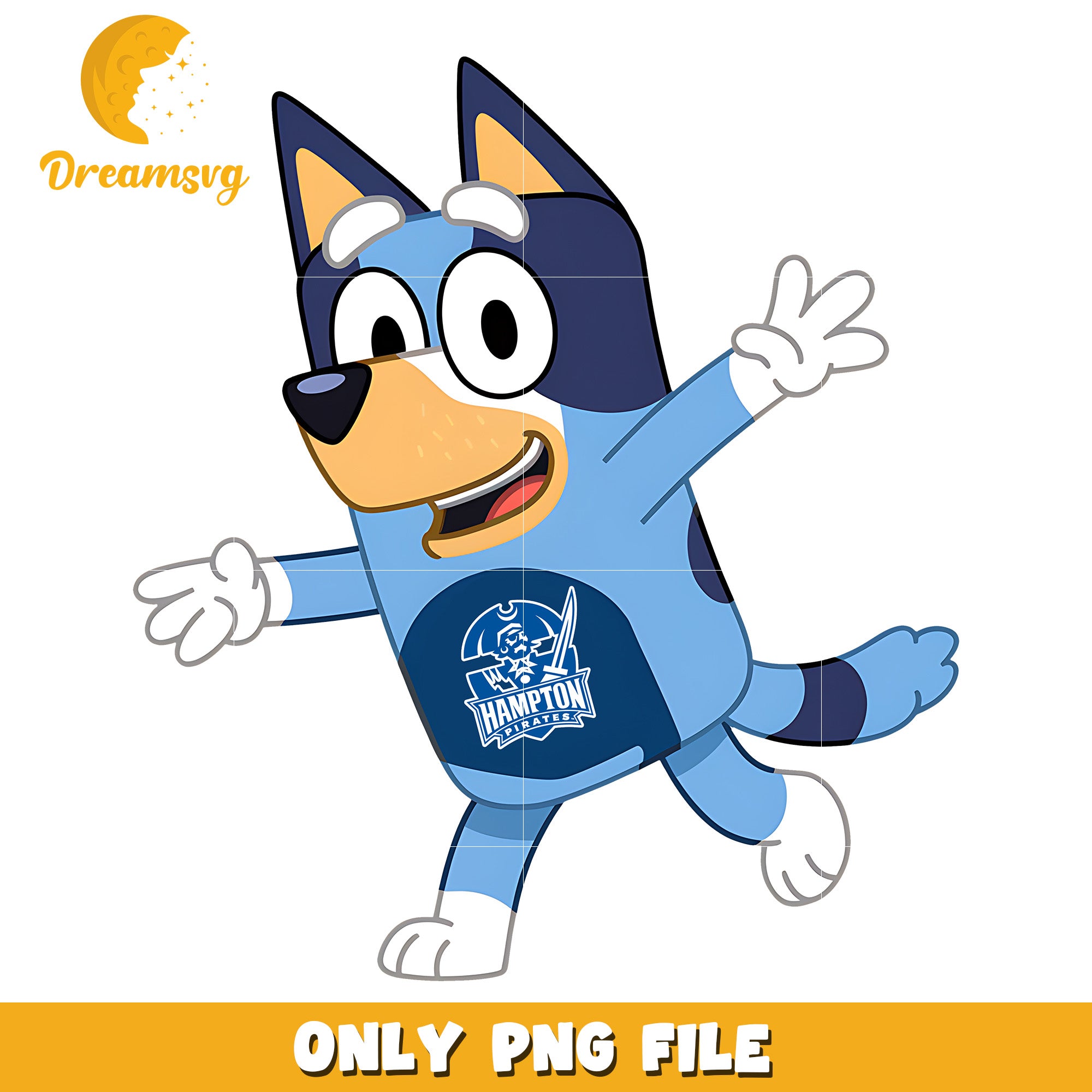 Bluey t-shirt logo ncaa png, Hampton Pirates png, ncaa png