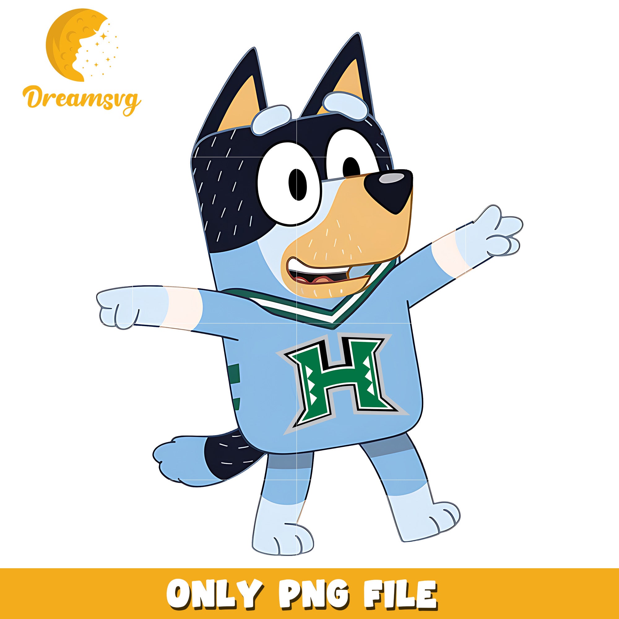 Bluey t-shirt logo ncaa png, Hawaii Warriors png, ncaa png