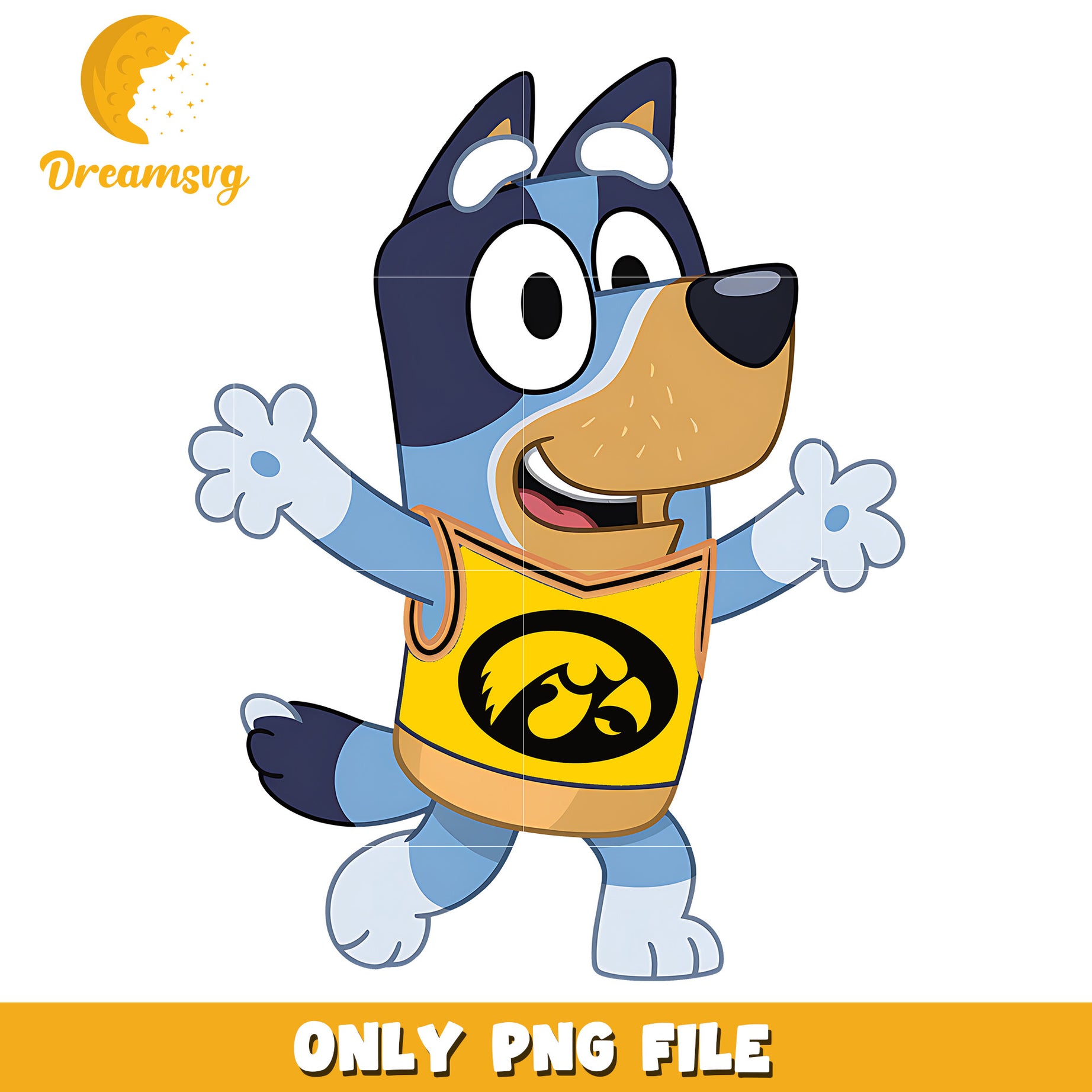 Bluey t-shirt logo ncaa png, Iowa Hawkeyes png, ncaa png