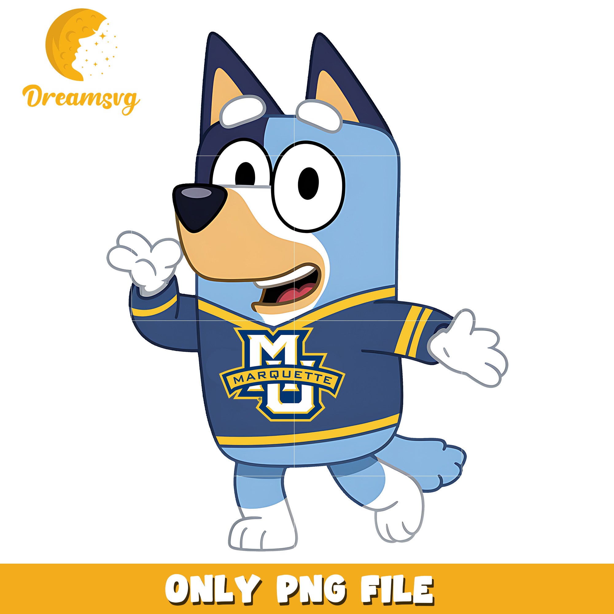 Bluey t-shirt logo ncaa png, Marquette Golden Eagles png, ncaa png