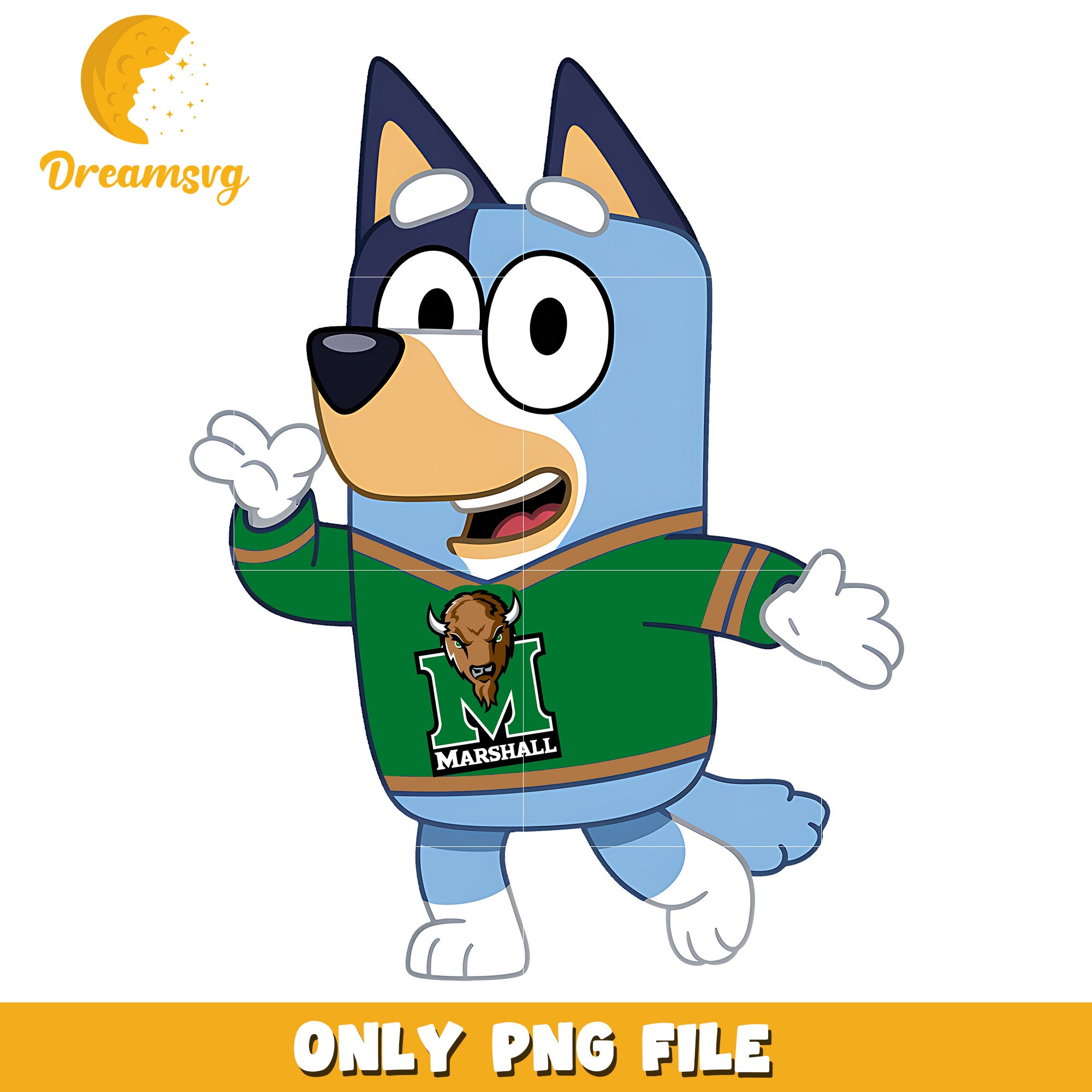 Bluey t-shirt logo ncaa png, Marshall Thundering Herd png, ncaa png