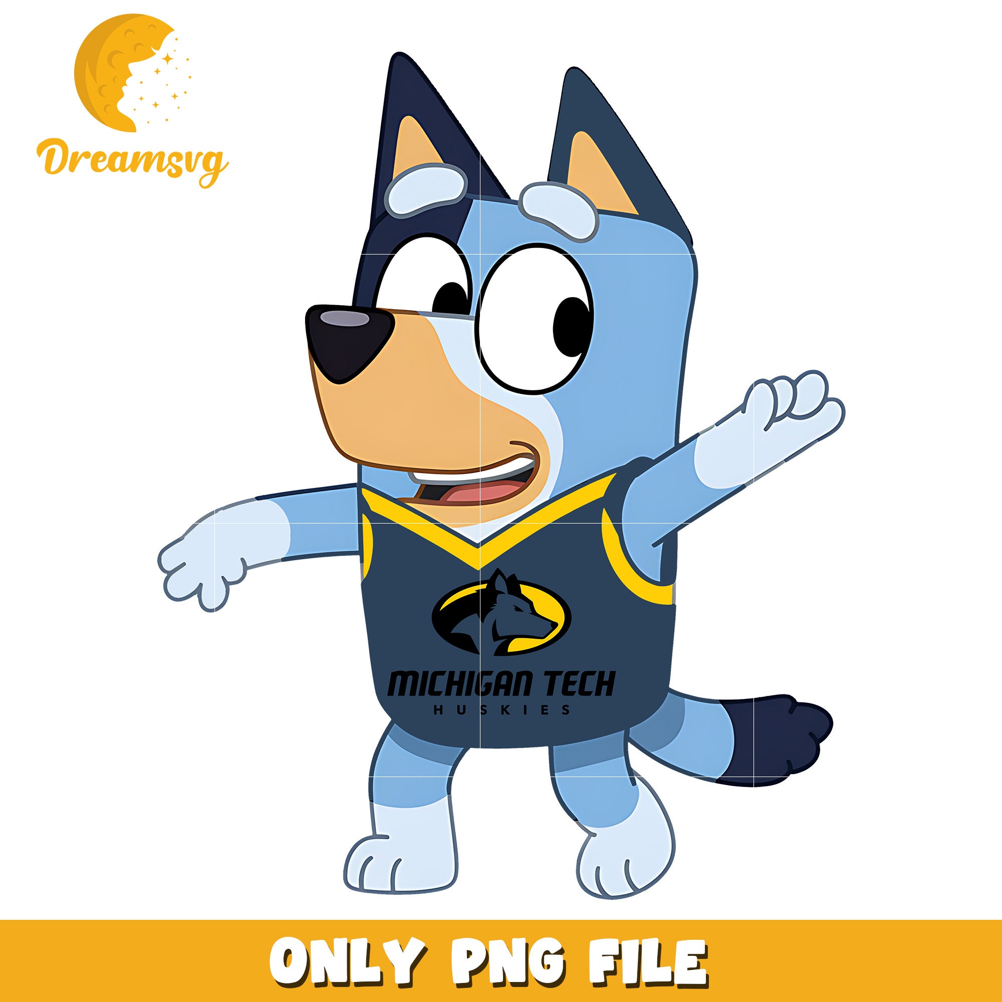Bluey t-shirt logo ncaa png, Michigan Tech Huskies png, ncaa png