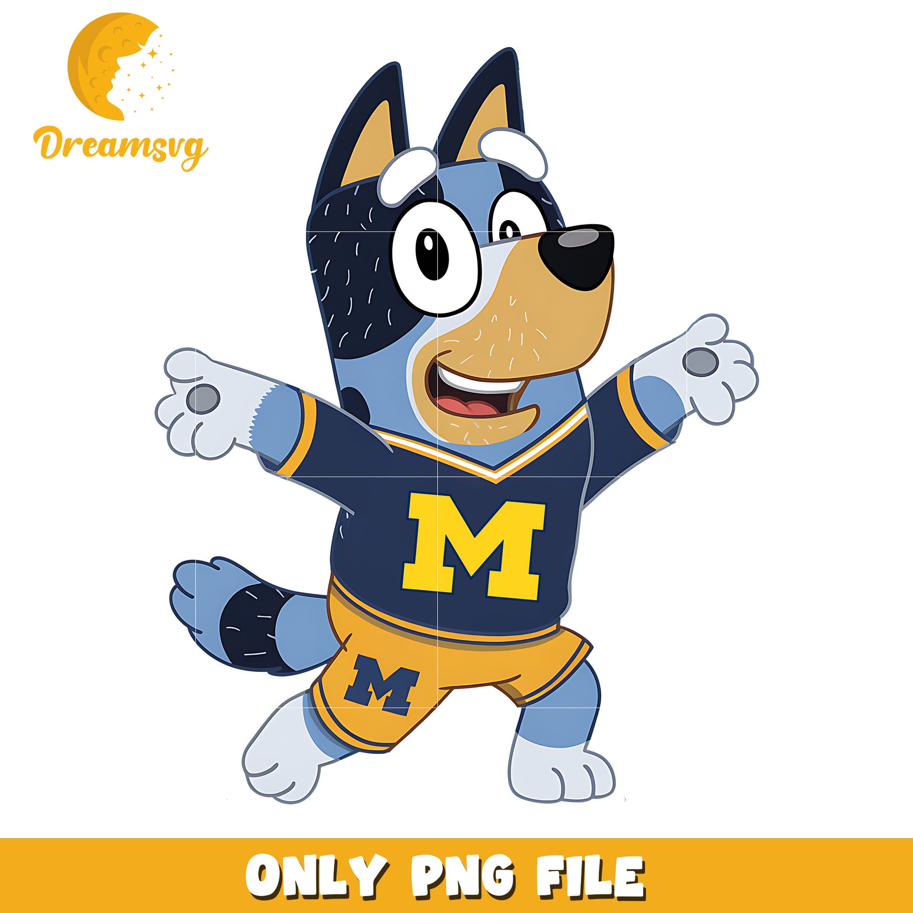 Bluey t-shirt logo ncaa png, Michigan Wolverines png, ncaa png