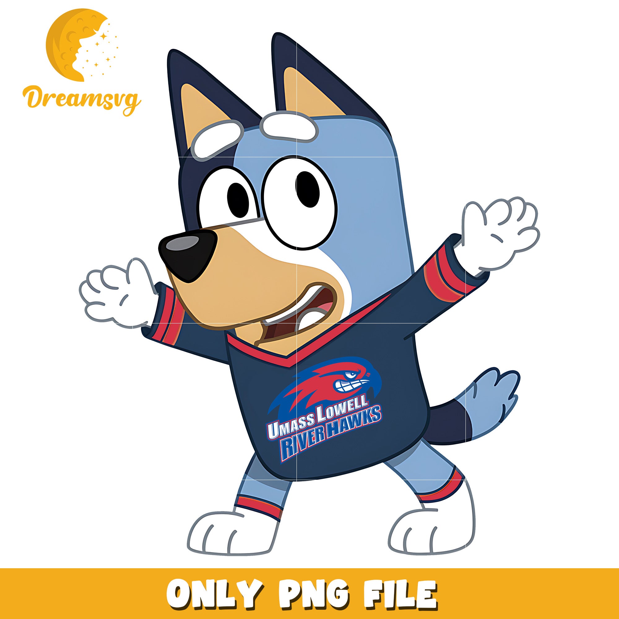 Bluey t-shirt logo ncaa png, UMass Lowell River Hawks png, ncaa png