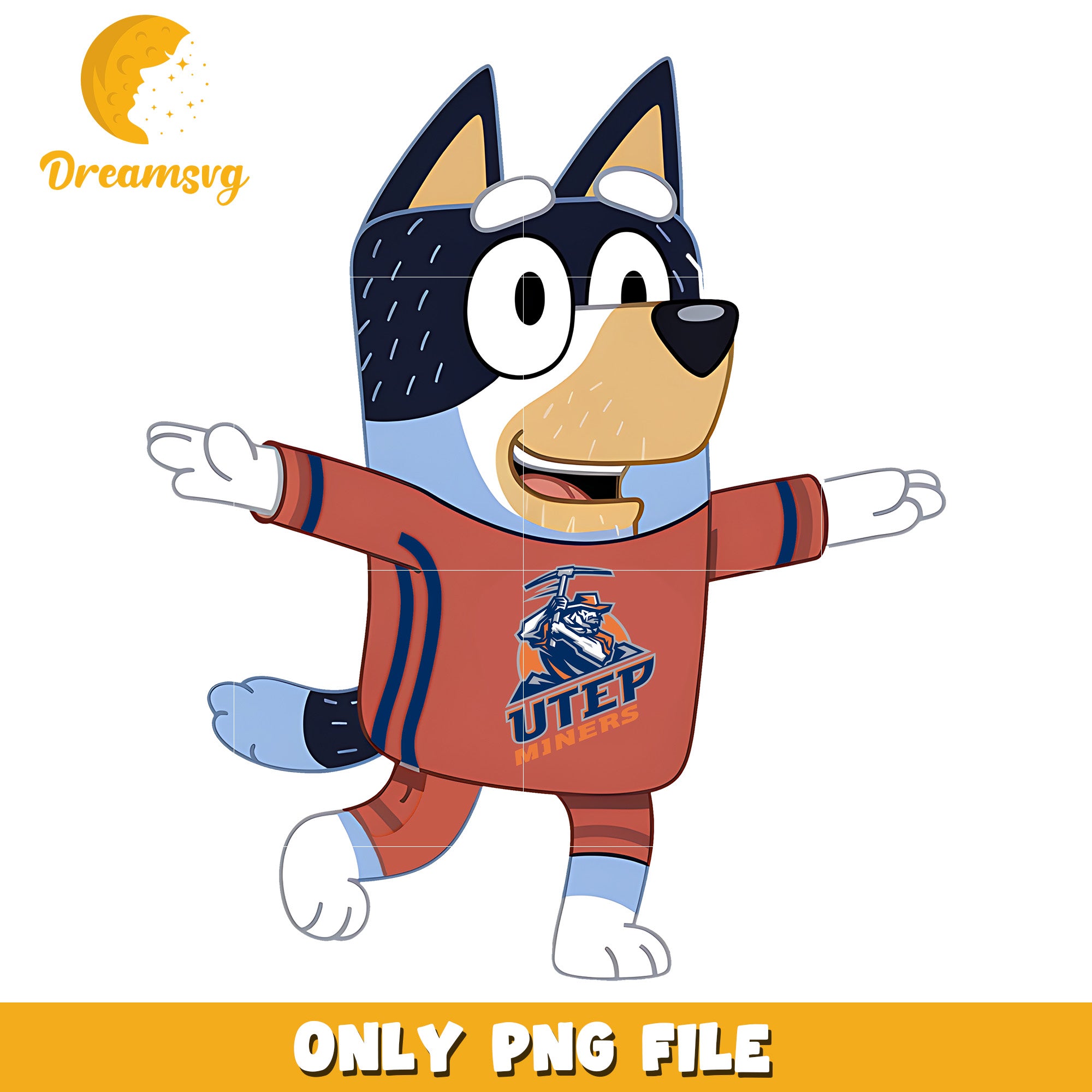 Bluey t-shirt logo ncaa png, UTEP Miners png, ncaa png
