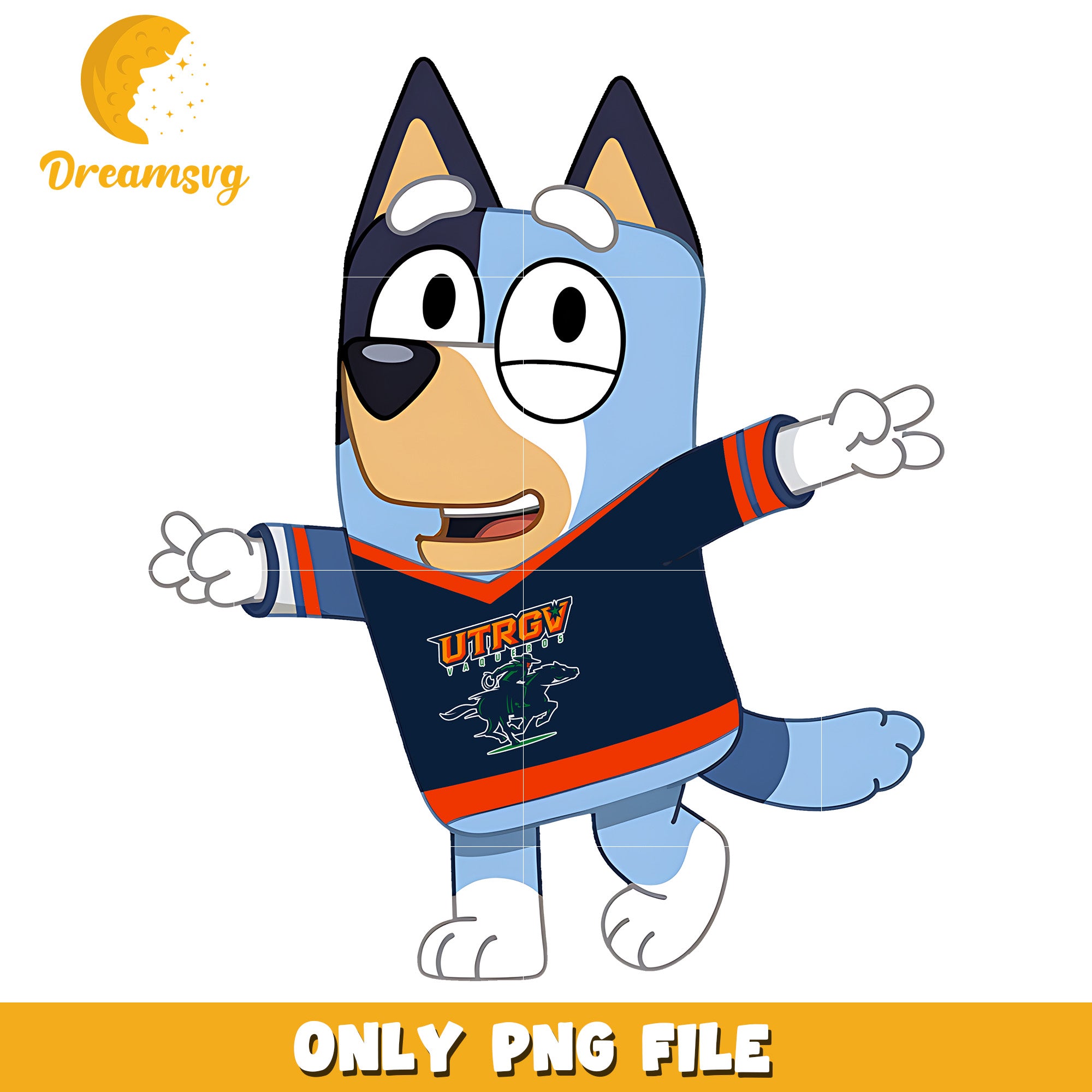 Bluey t-shirt logo ncaa png, UTRGV Vaqueros png, ncaa png