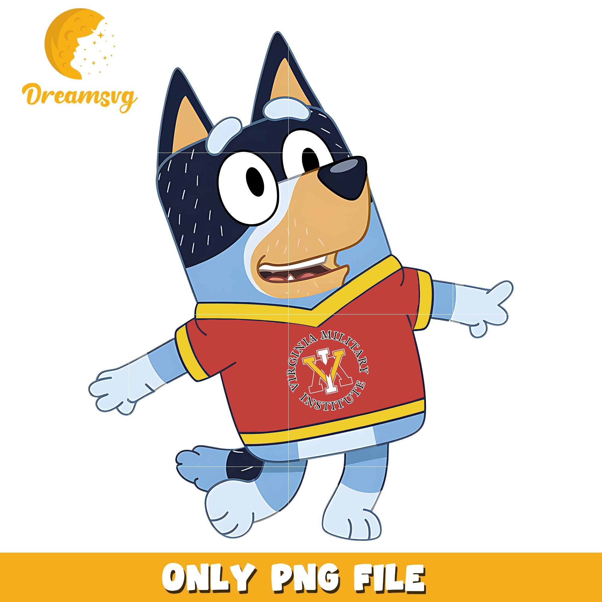 Bluey t-shirt logo ncaa png, VMI Keydets png, ncaa png