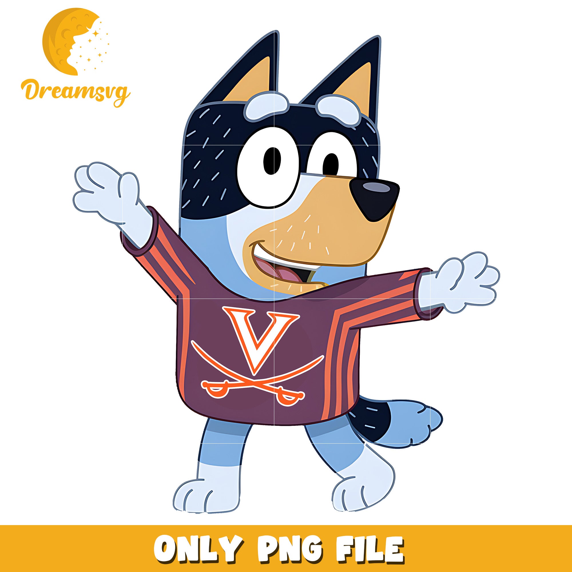 Bluey t-shirt logo ncaa png, Virginia Cavaliers png, ncaa png