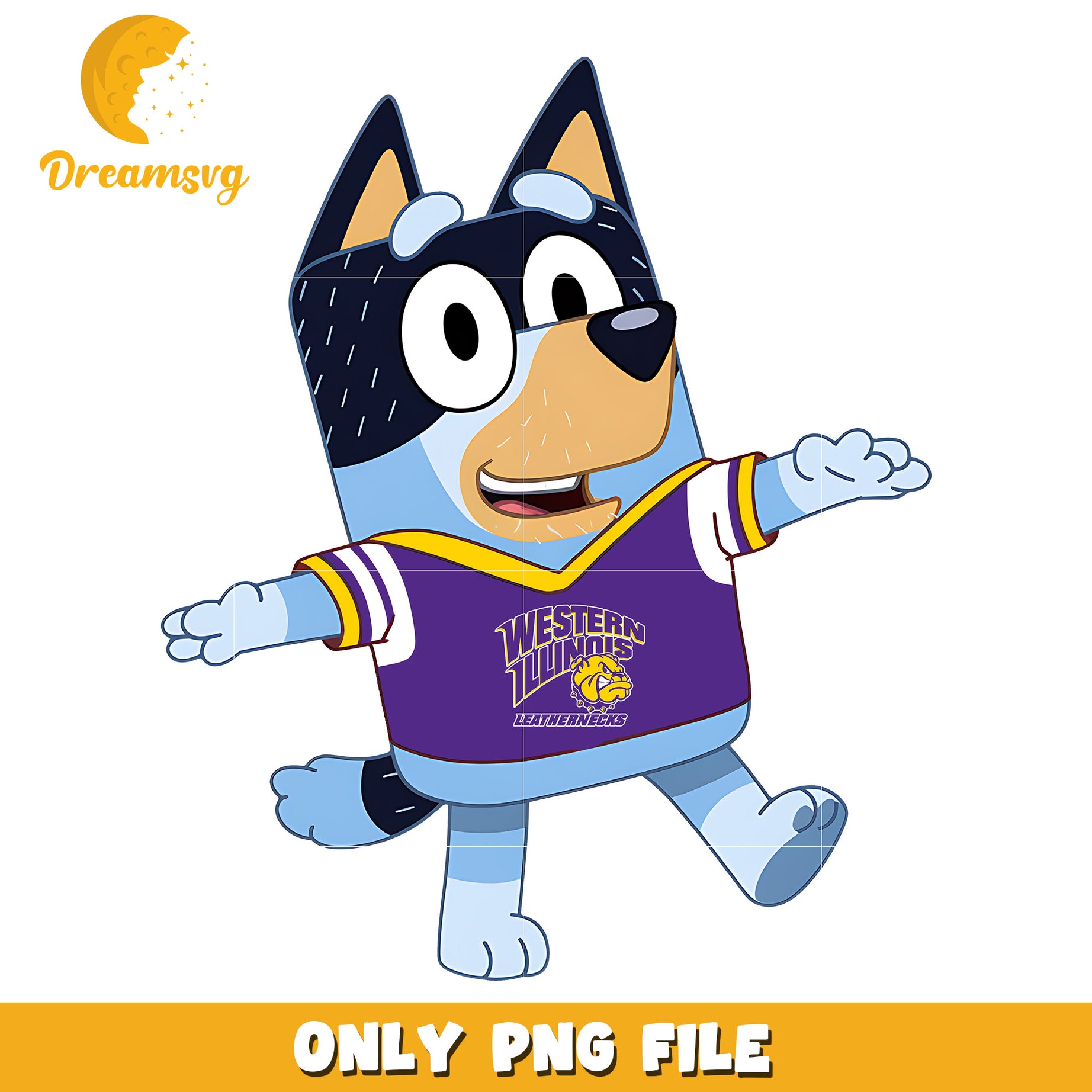Bluey t-shirt logo ncaa png, Western Illinois Leathernecks png