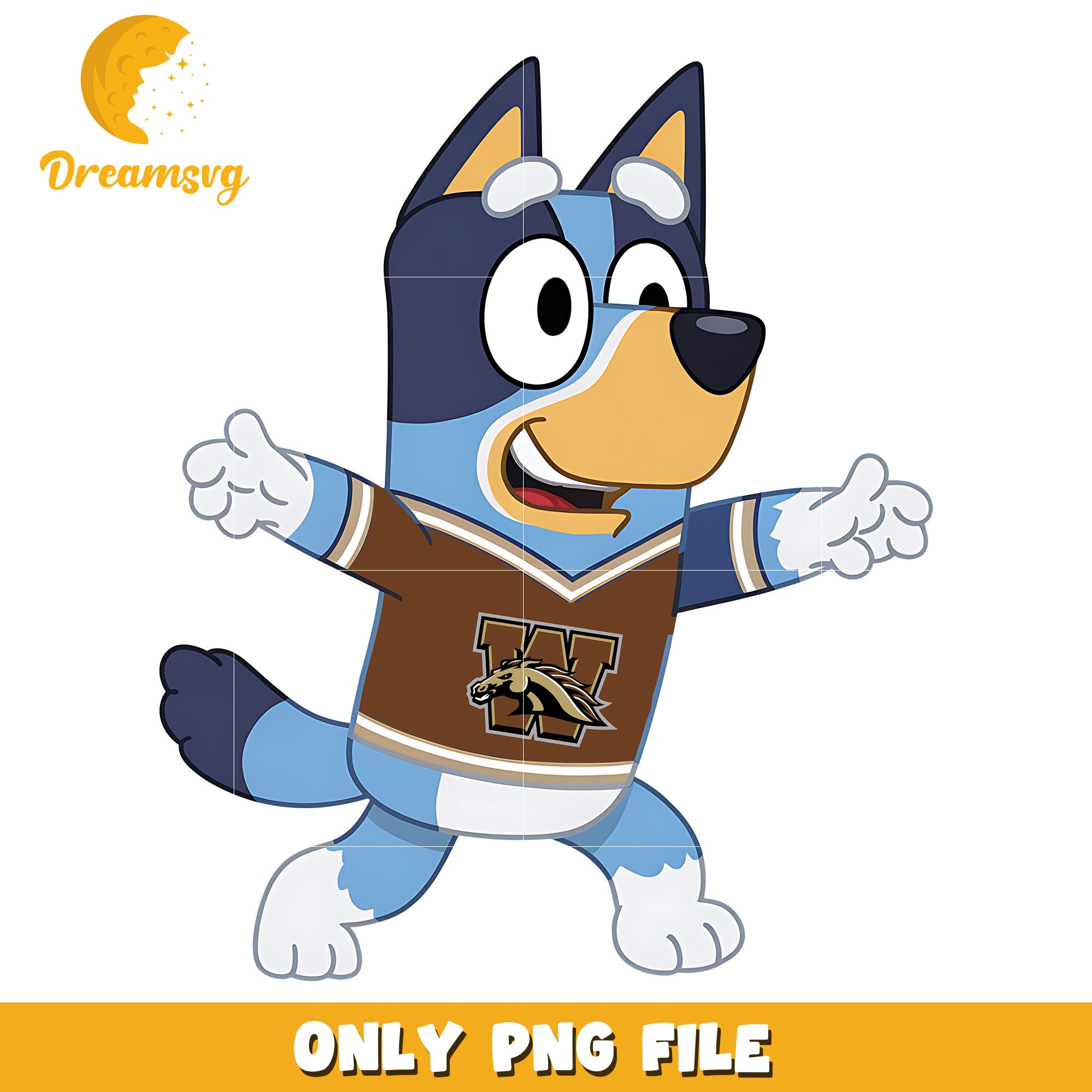 Bluey t-shirt logo ncaa png, Western Michigan Broncos png, ncaa png