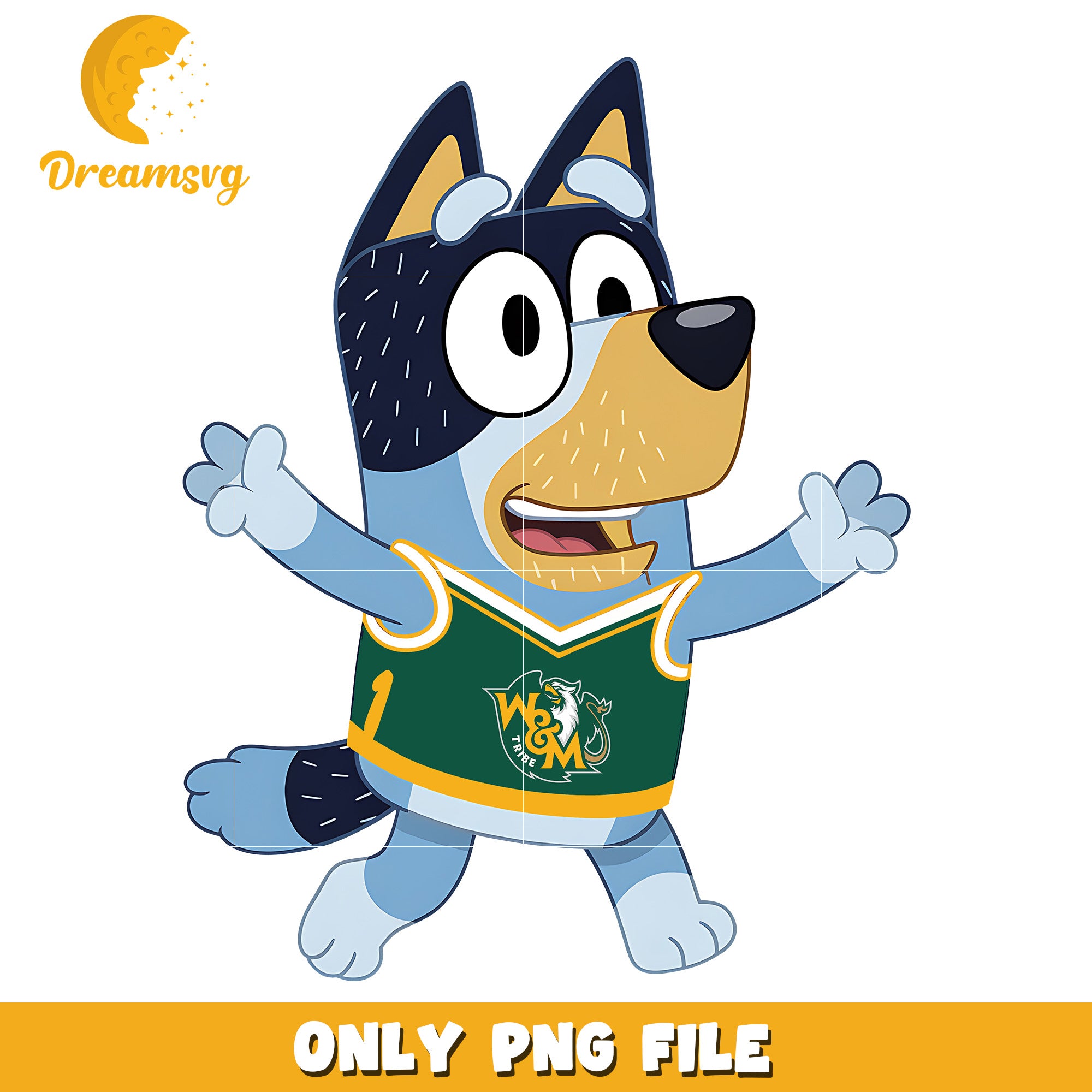Bluey t-shirt logo ncaa png, William and Mary Tribe png, ncaa png