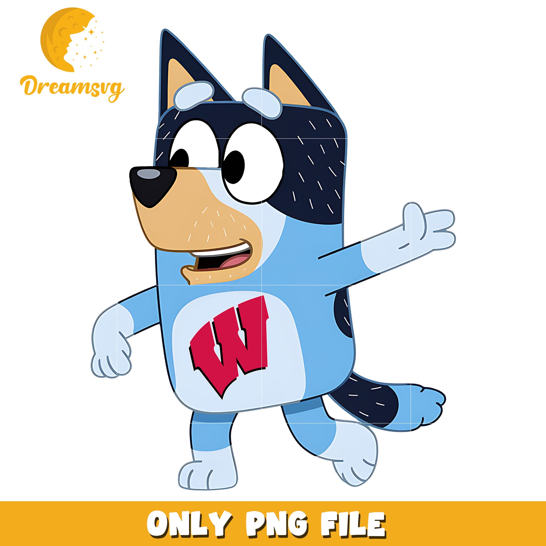 Bluey t-shirt logo ncaa png, Wisconsin Badgers png, ncaa png