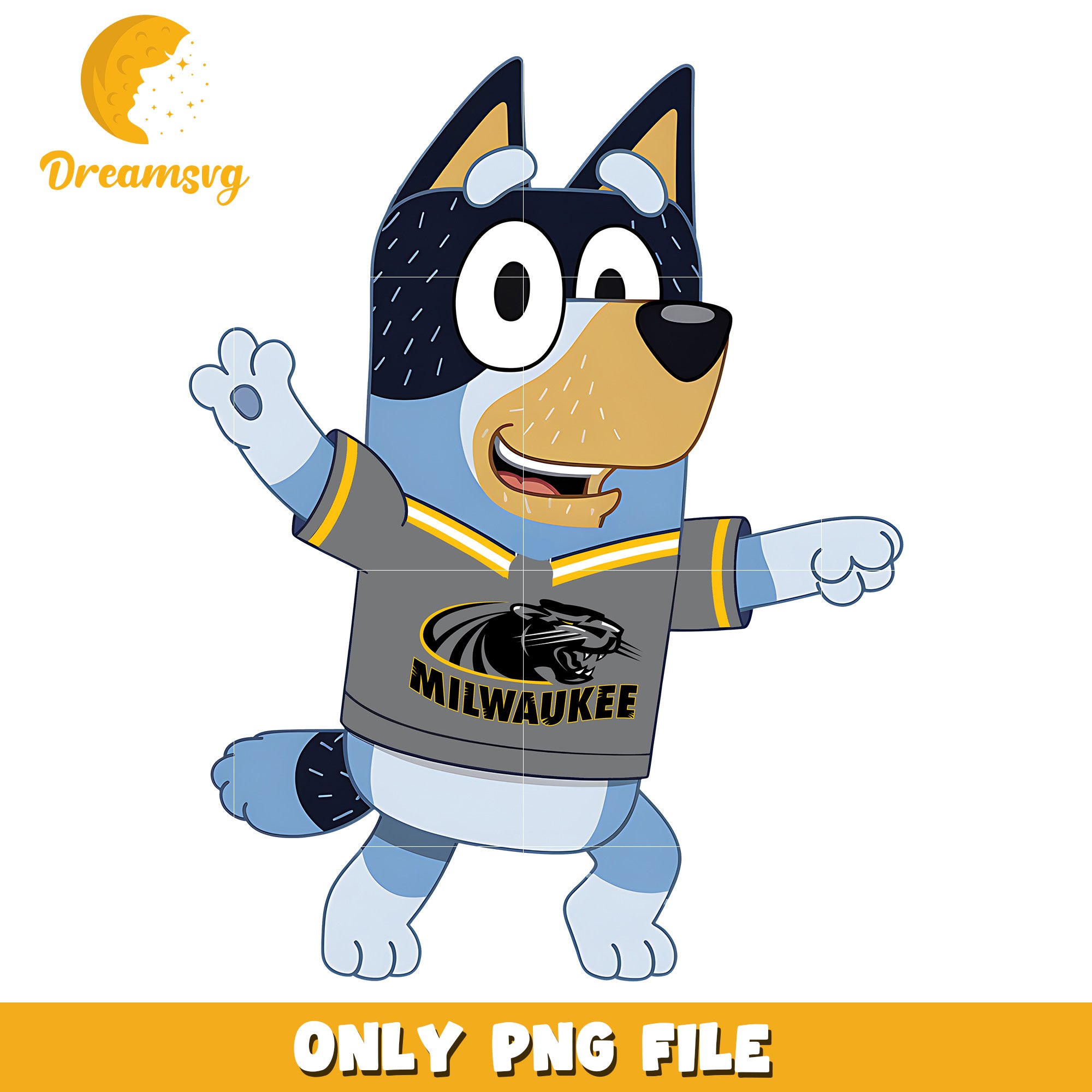 Bluey t-shirt logo ncaa png, Wisconsin Milwaukee Panthers png