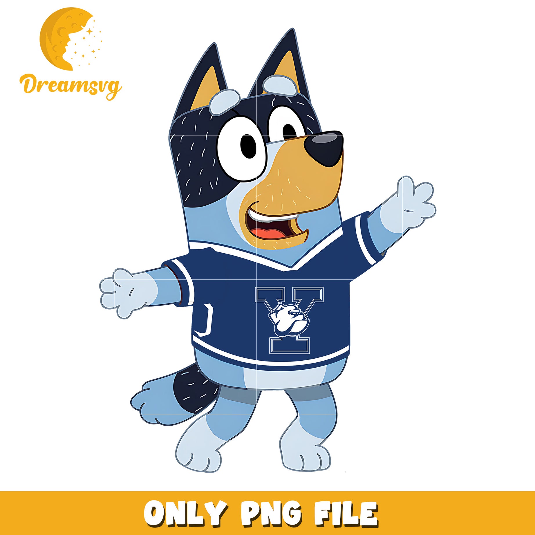 Bluey t-shirt logo ncaa png, Yale Bulldogs png, ncaa png