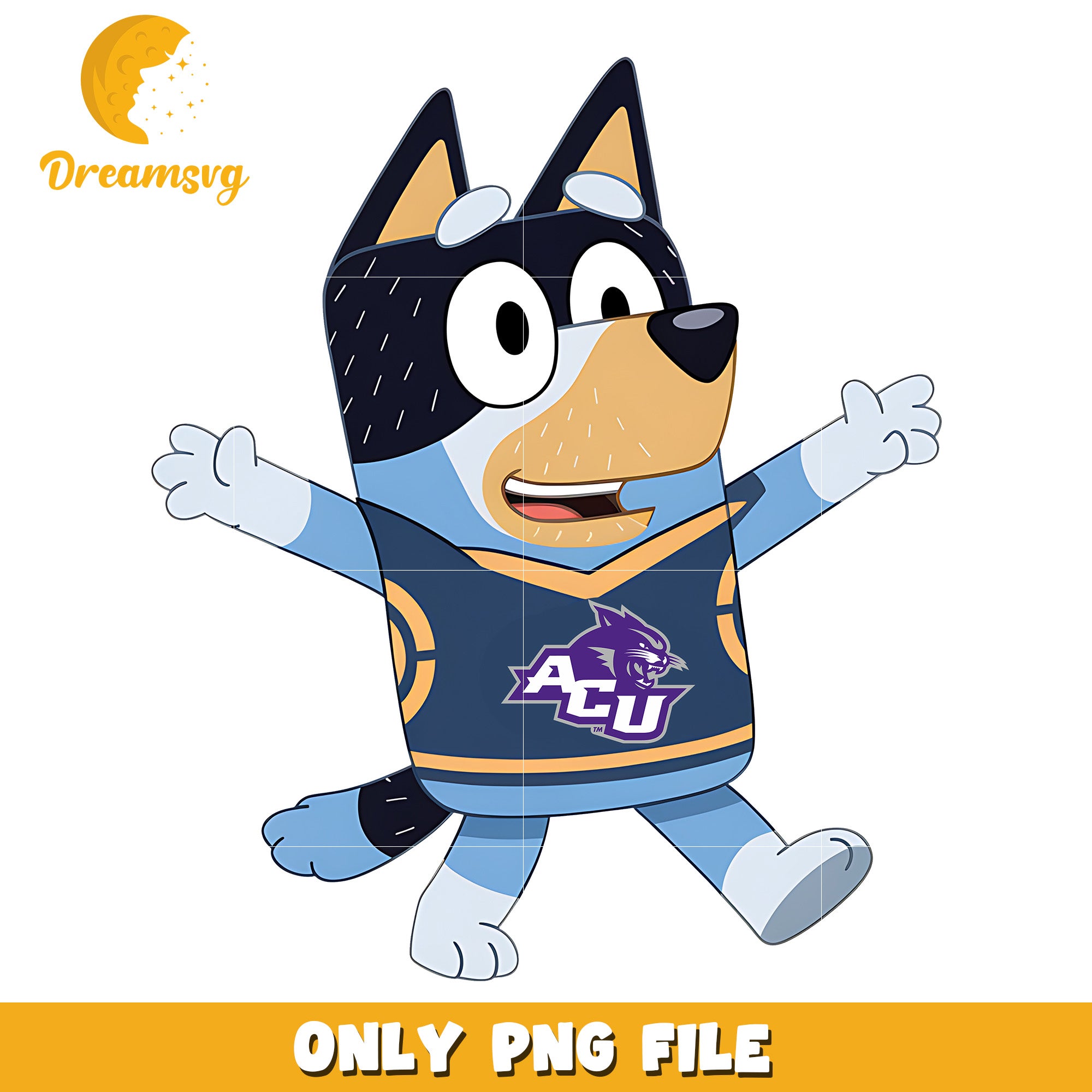 Bluey t-shirt logo png, Abilene Christian Wildcats png, ncaa png