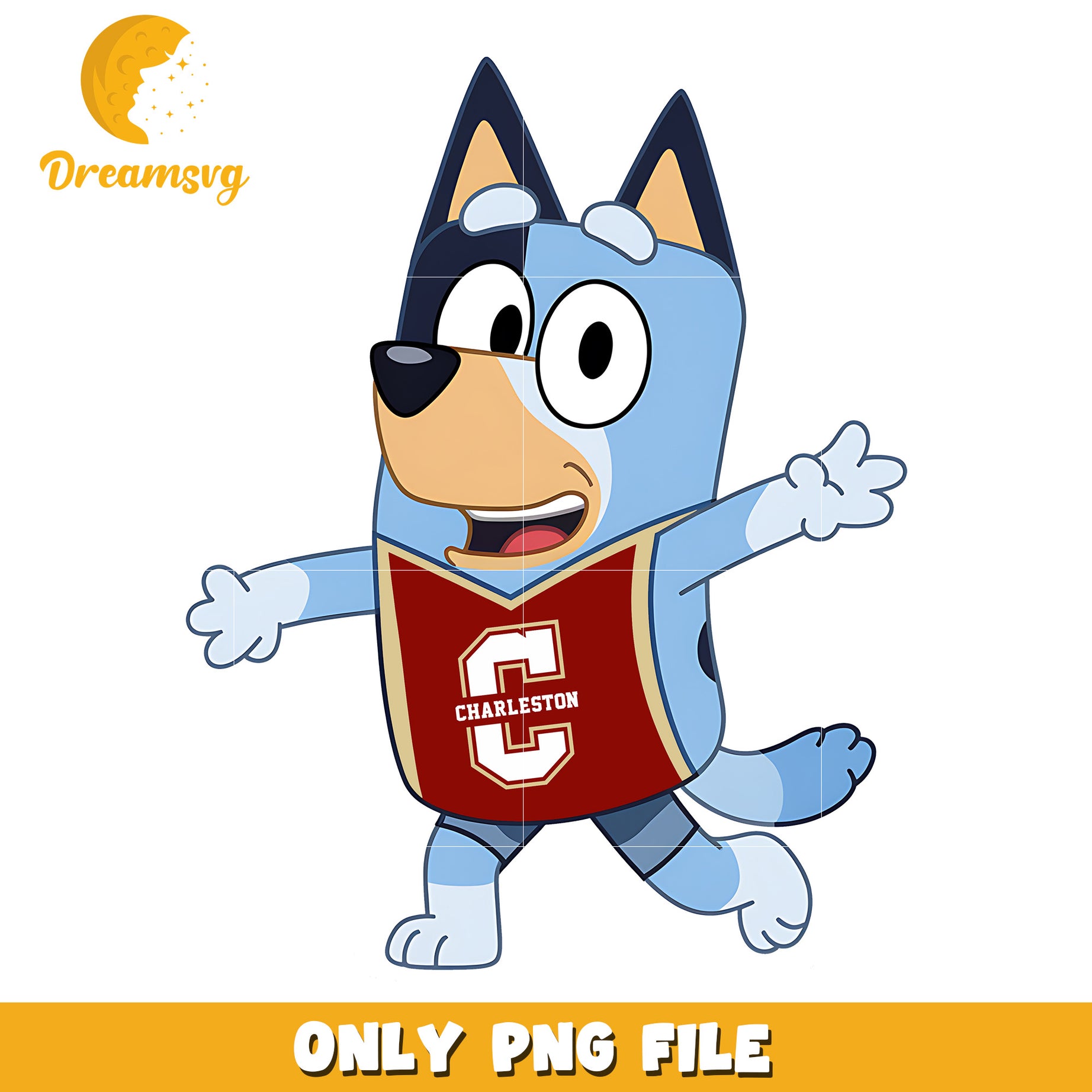 Bluey t-shirt logo png, College of Charleston Cougars png, ncaa png (2)
