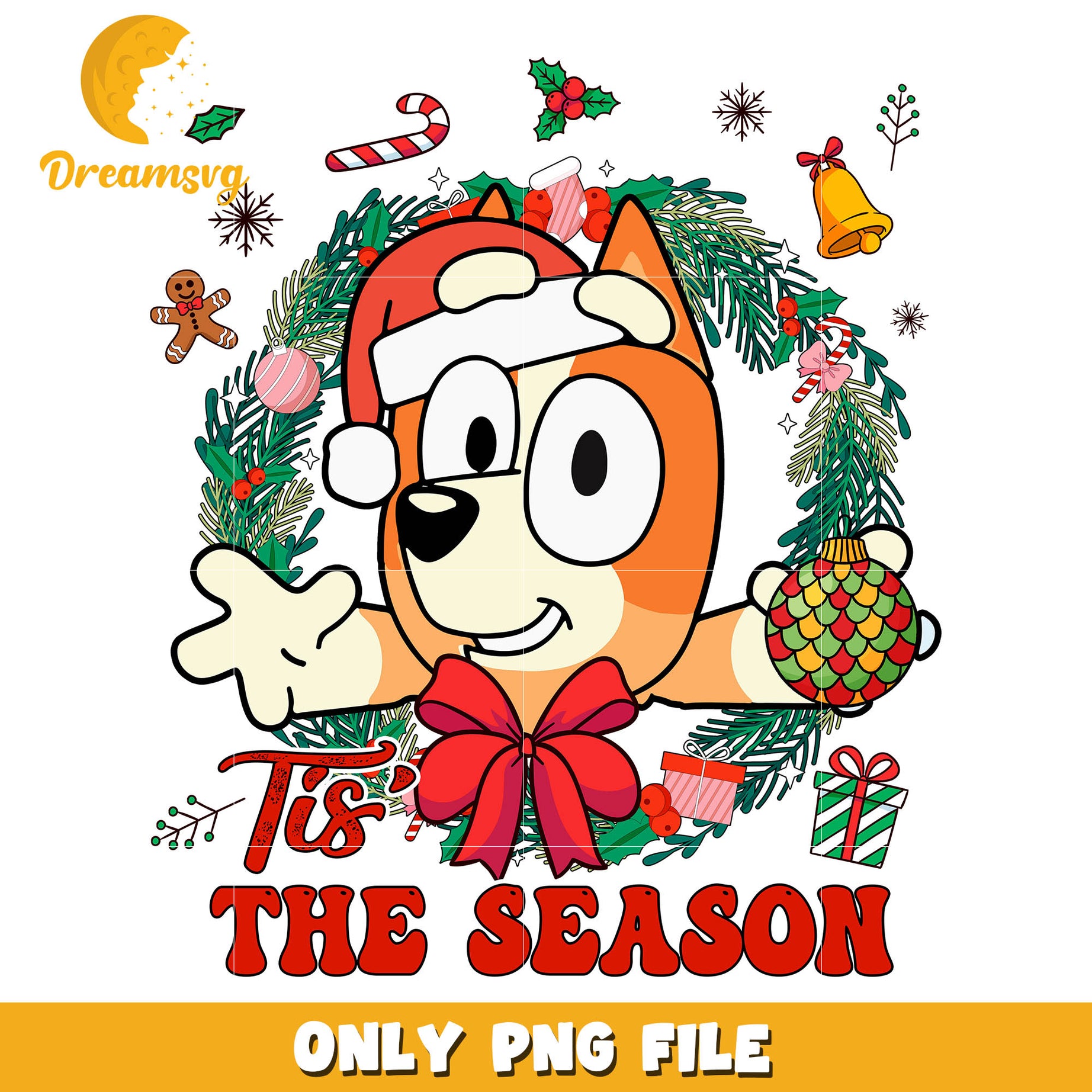 Bluey tis the season cartoon png, bluey the dog cartoon png