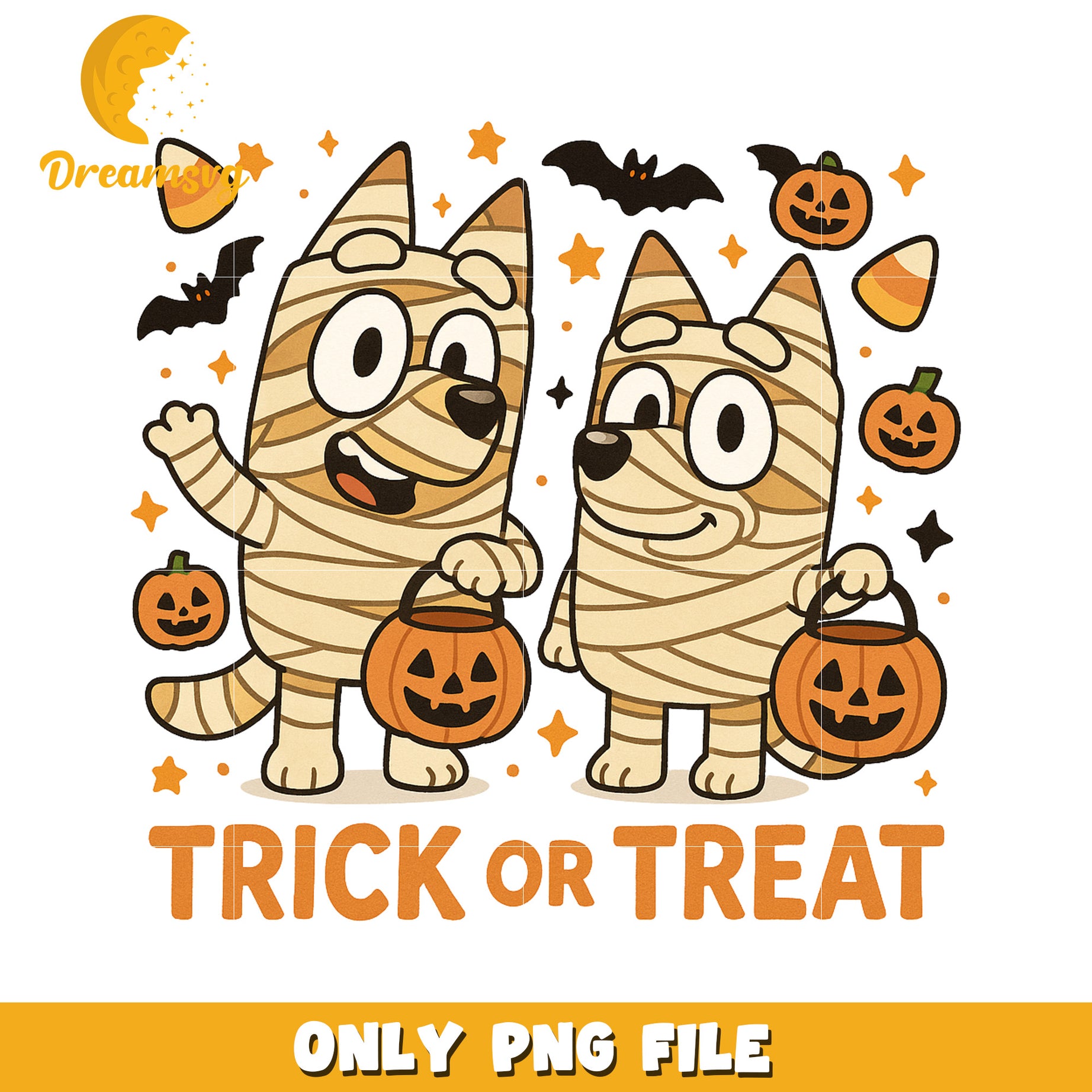 Bluey trick or treat png, spirit halloween png, trick or treat png