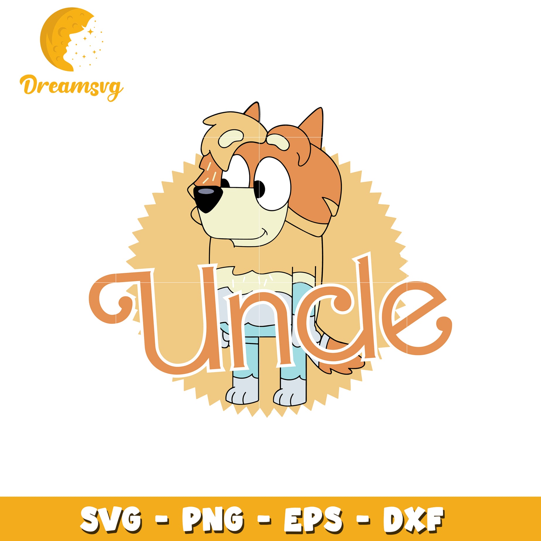 Bluey uncle character svg, cartoon svg, bluey characters svg