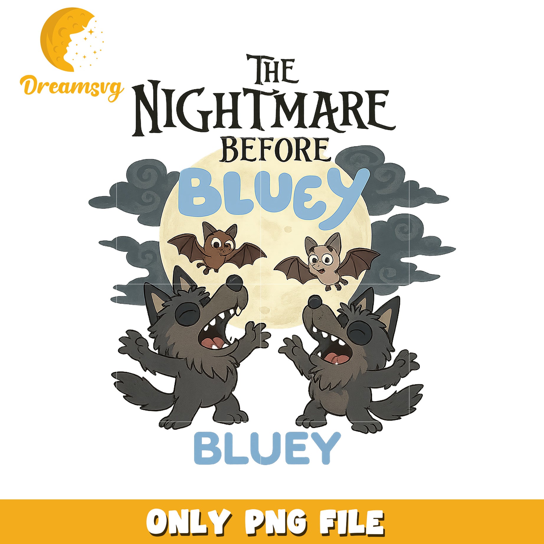 Bluey warewolf png, spirit halloween png, trick or treat png