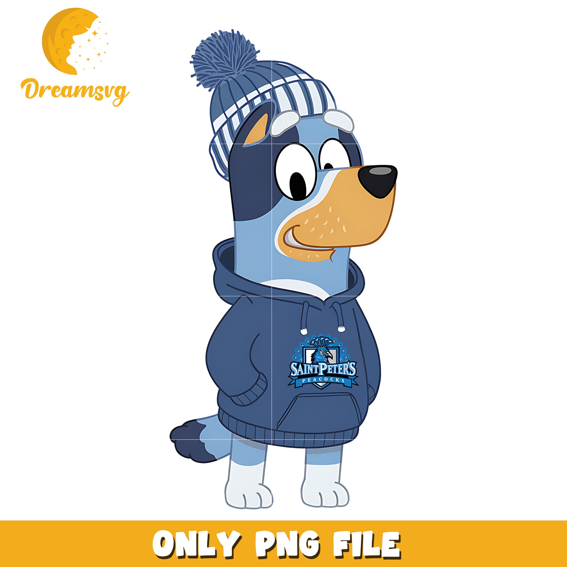 Bluey wear hoodie logo ncaa png, Saint Peter's Peacocks png, ncaa png