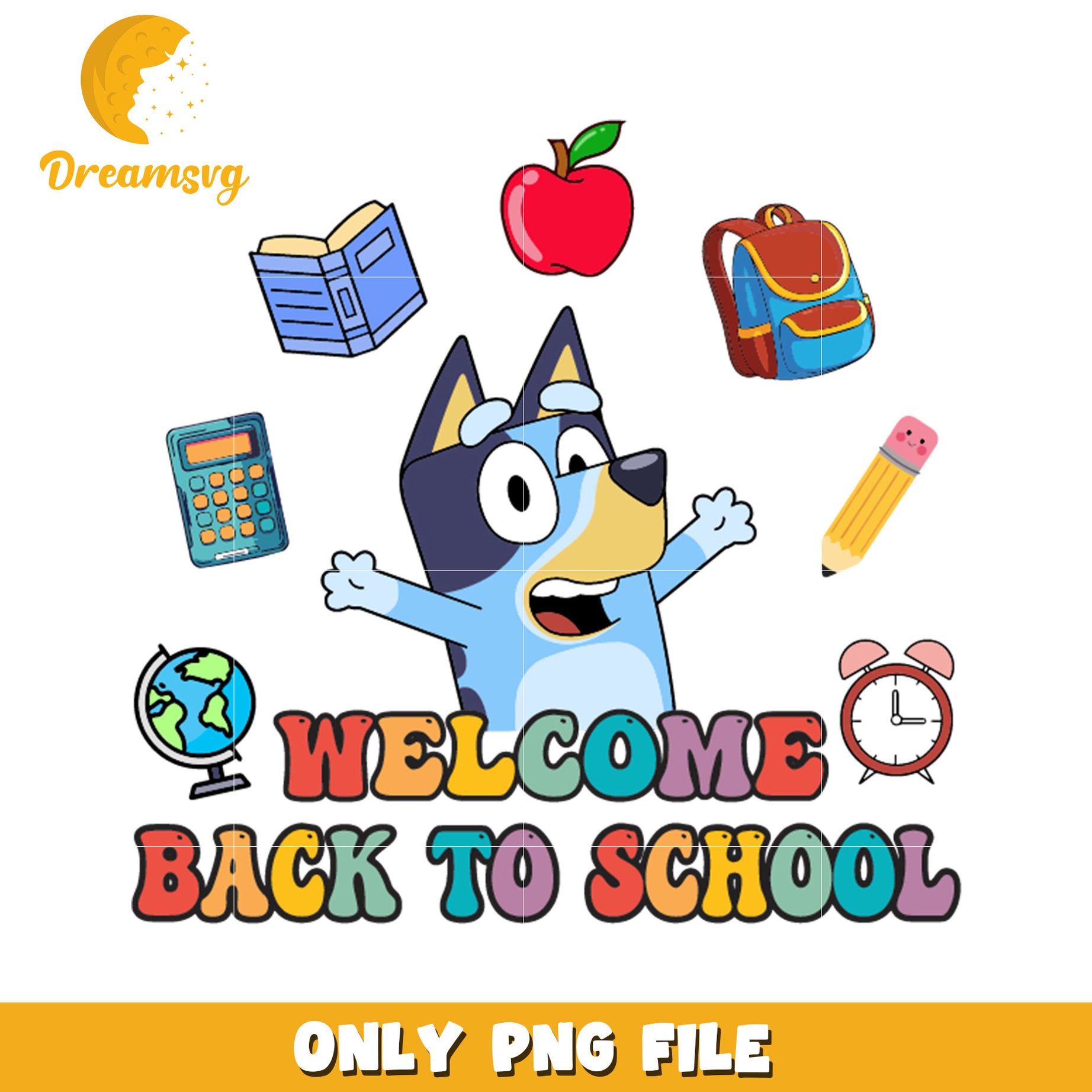 Bluey welcome back to school png, bluey characters png, bluey dog png