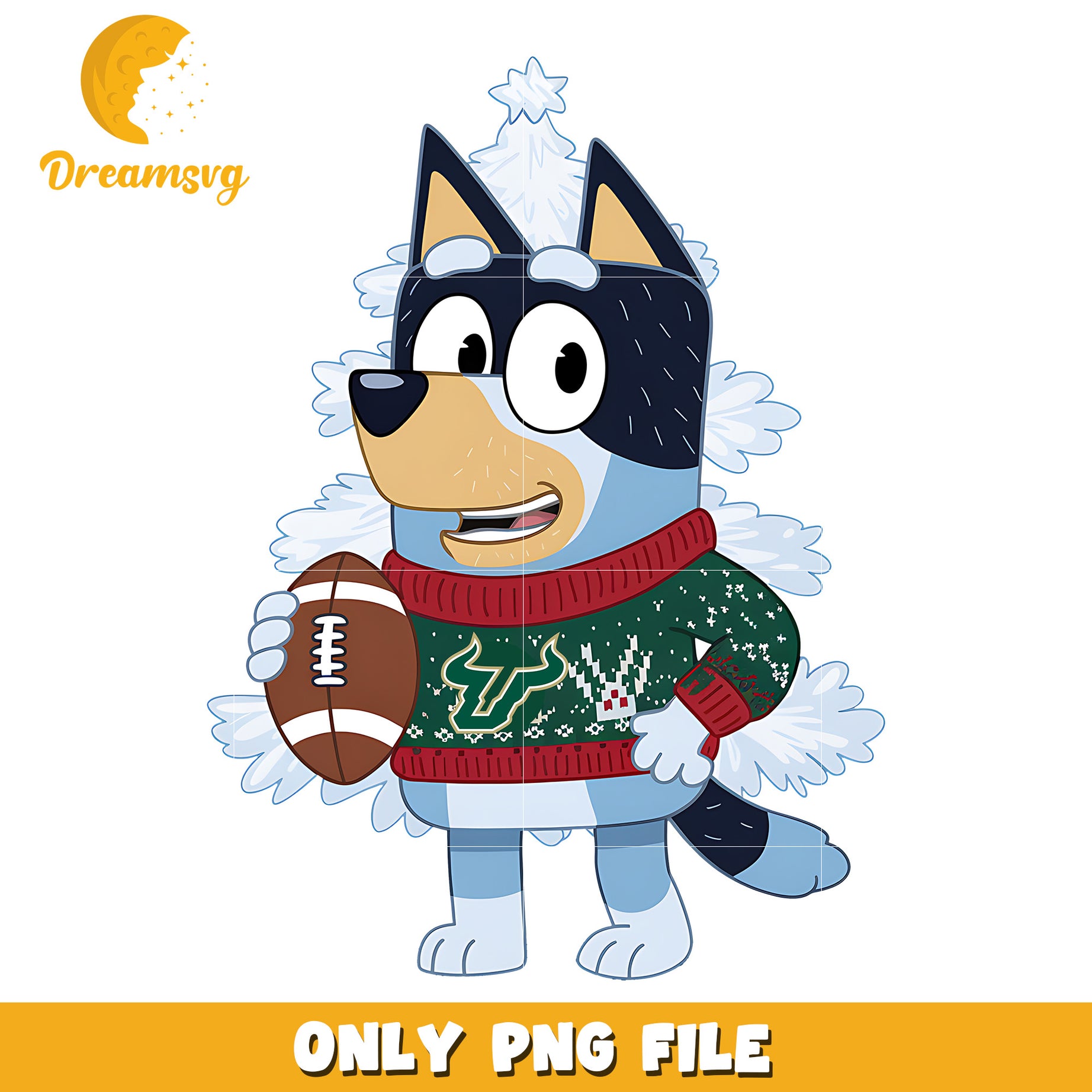 Bluey white christmas tree png, South Florida Bulls png, ncaa png