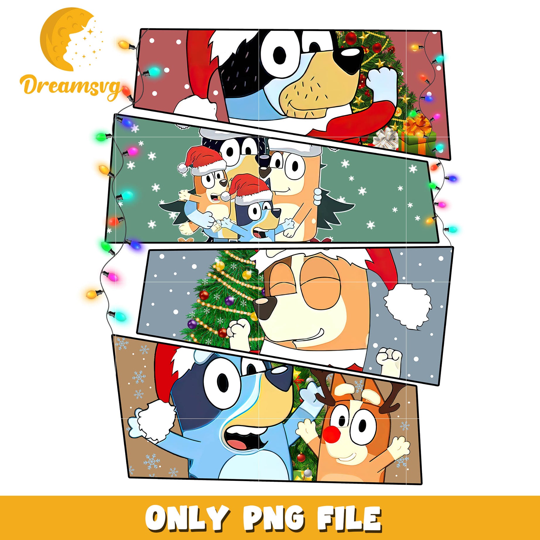 Bluey winter christmas disney png, bluey in disney world​​ png