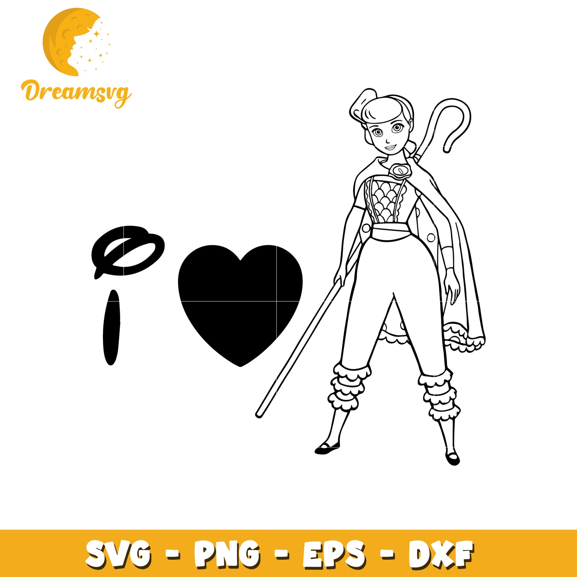 Bo Peep SVG PNG EPS DXF Cut File