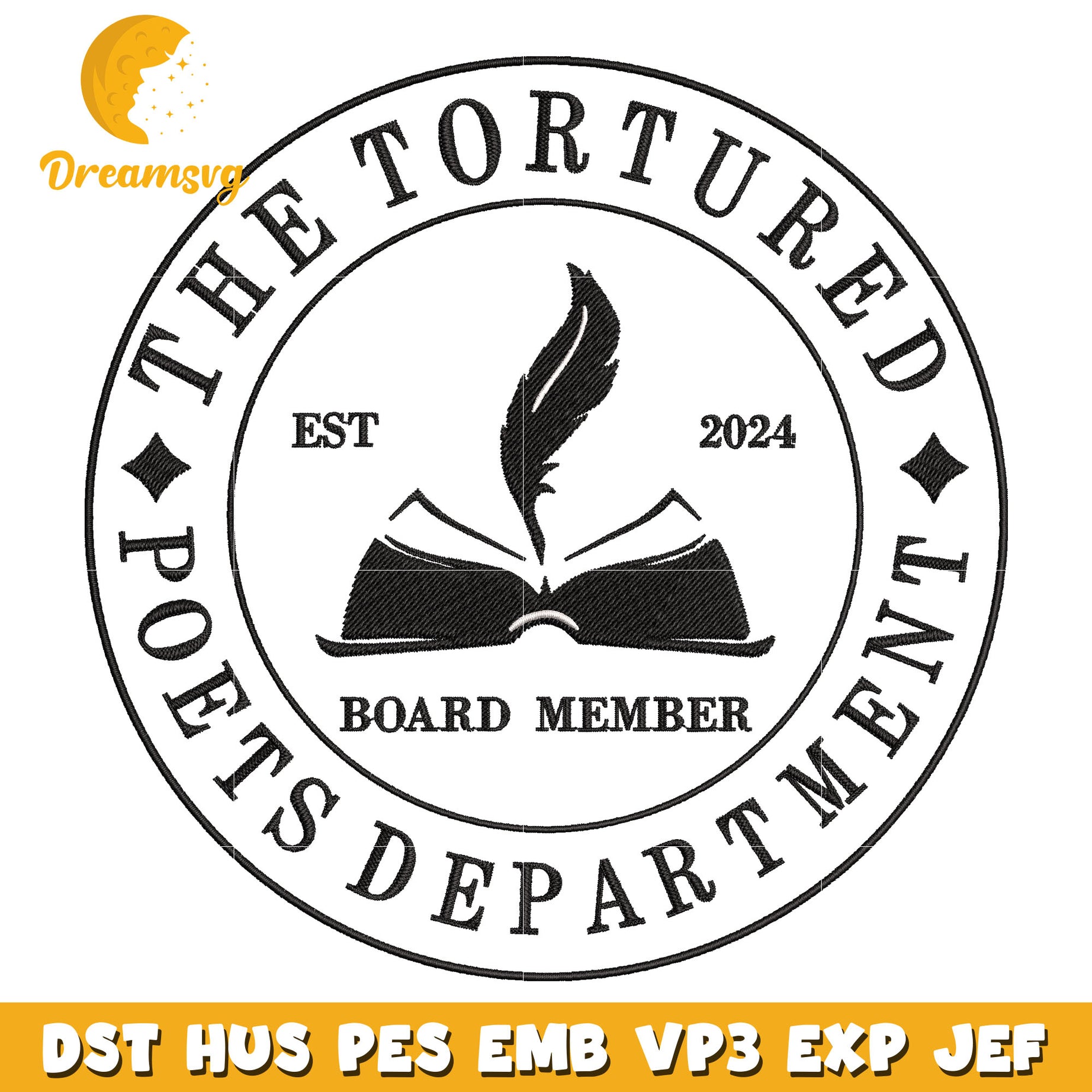 The Tortured Poets Department logo embroidery design