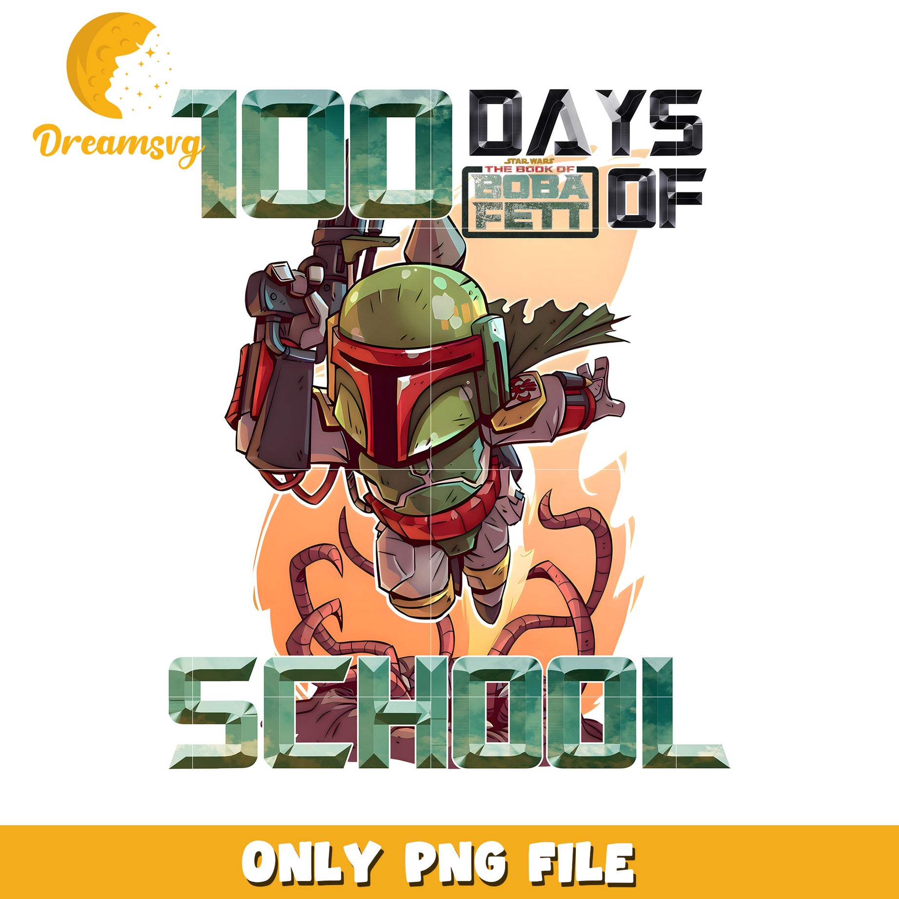 Boba Fett 100 Days of School PNG