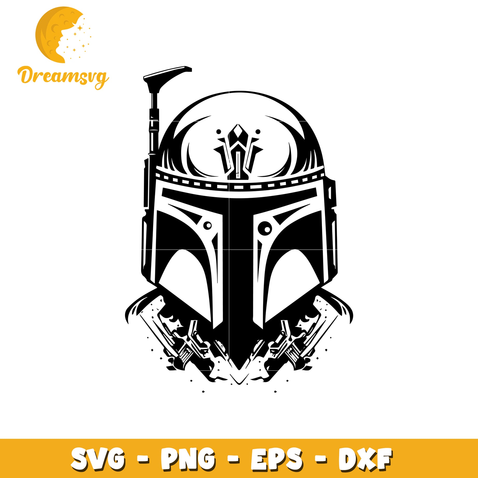 Boba Fett Helmet SVG PNG EPS DXF Cut File